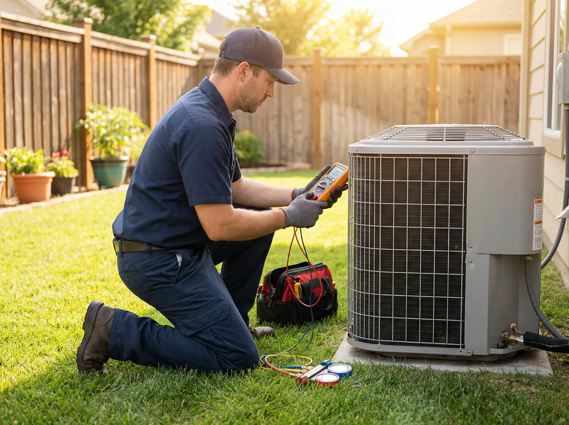 ARCO technician performing HVAC maintenance