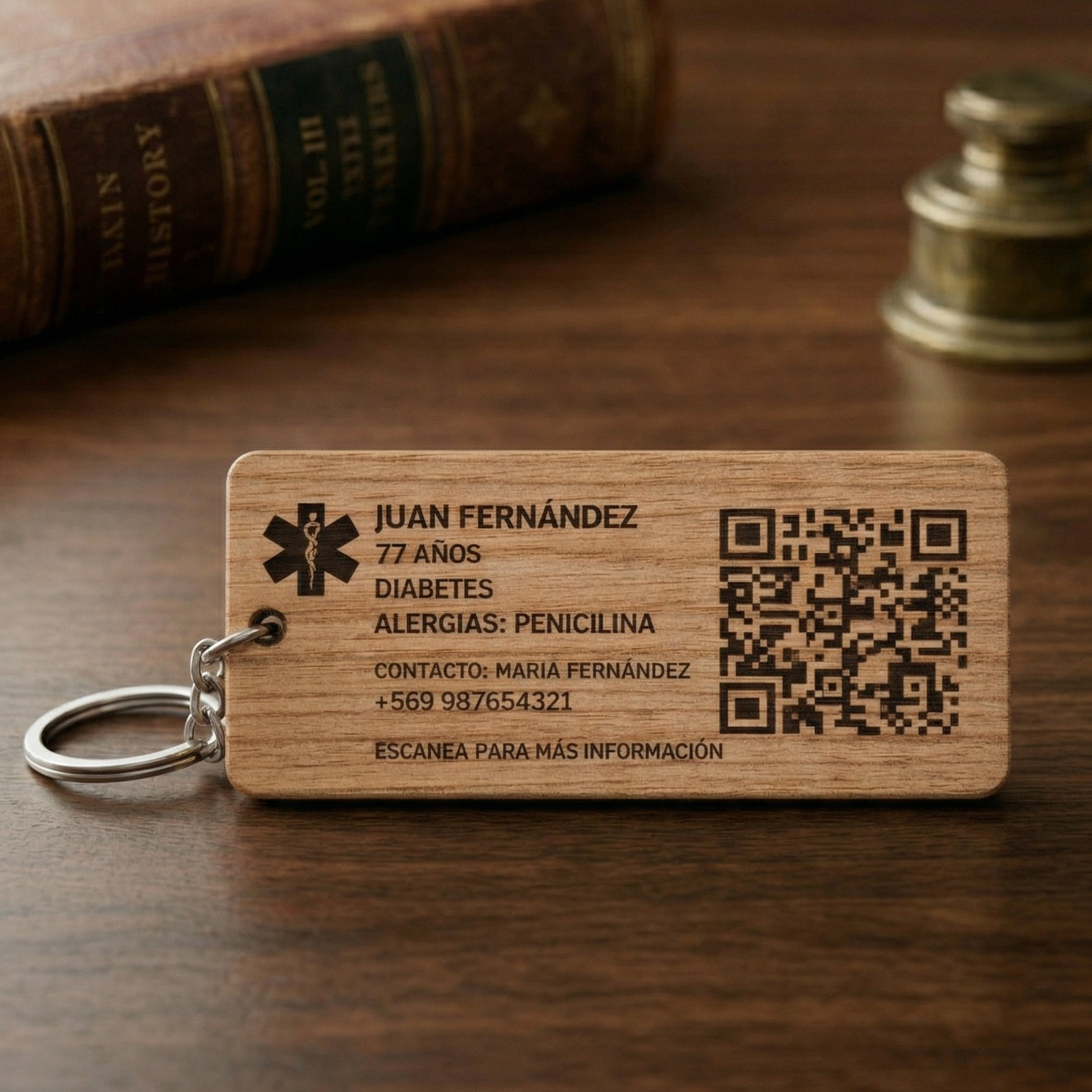 Llavero Madera Médico