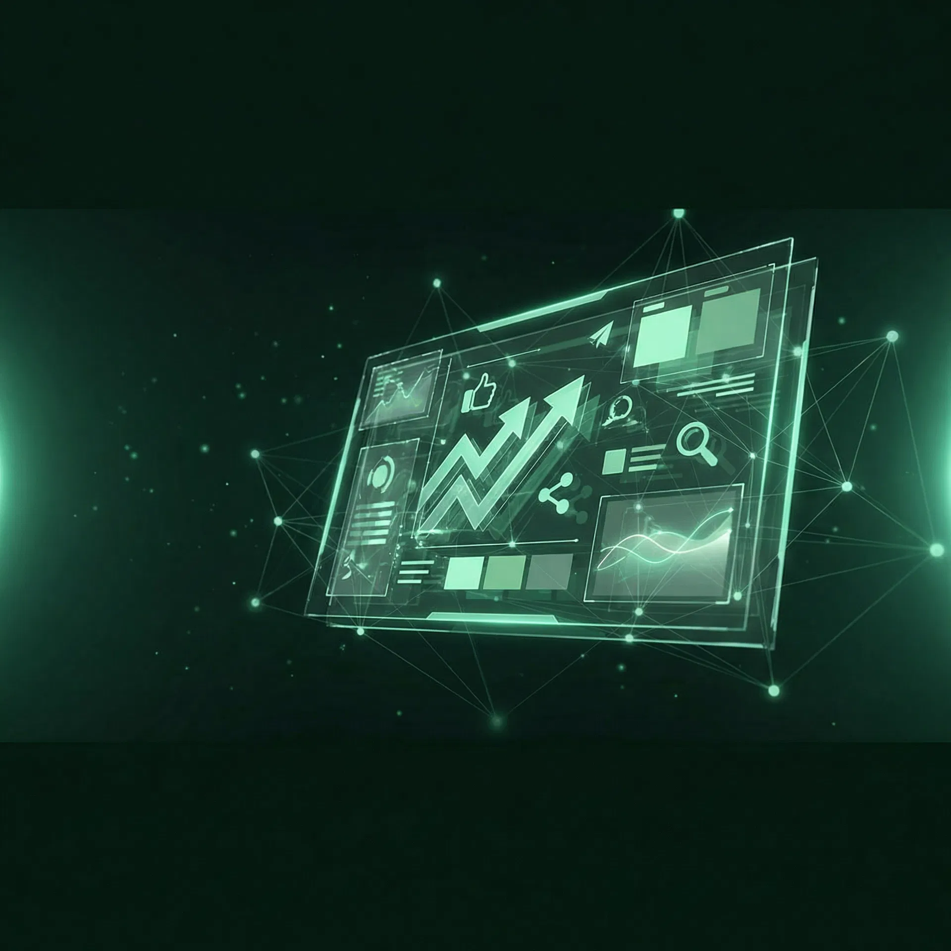 Marketing digital dashboard con gráficos de crecimiento y analíticas