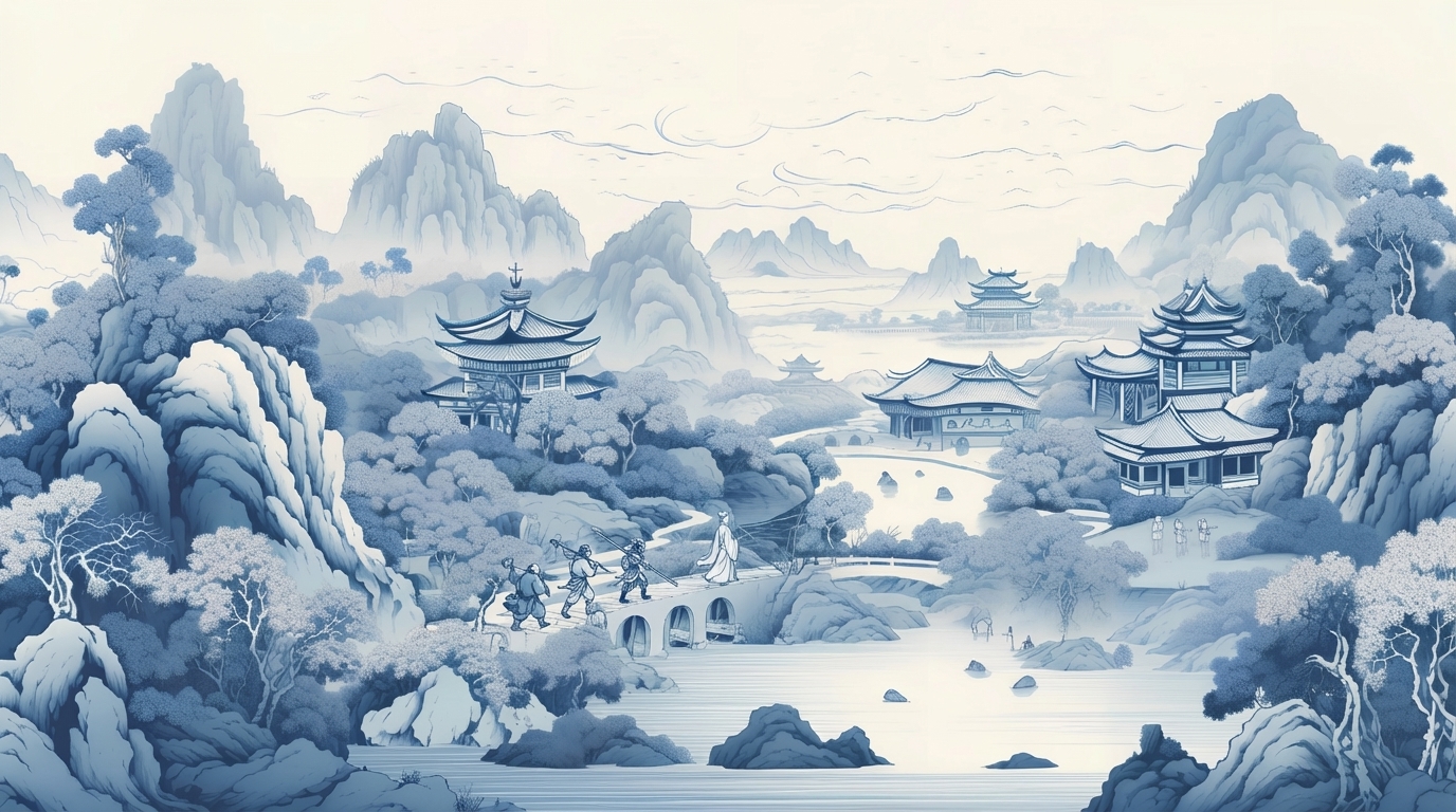 Journey to the West Blue and White Porcelain Series