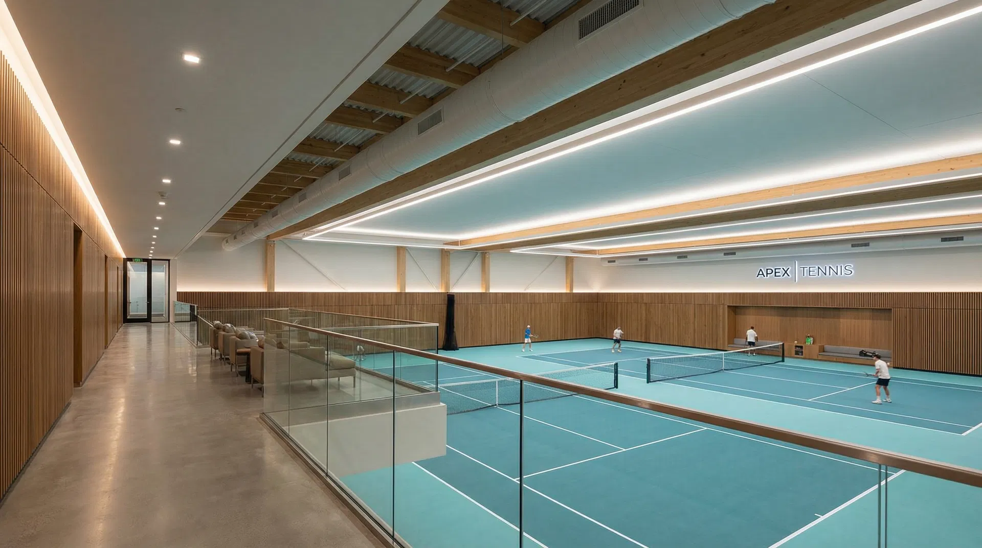 State-of-the-art indoor tennis center with Plexicushion courts