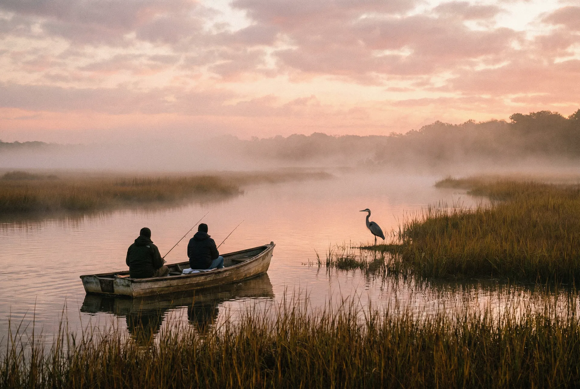 Dawn fishing on a tidal creek