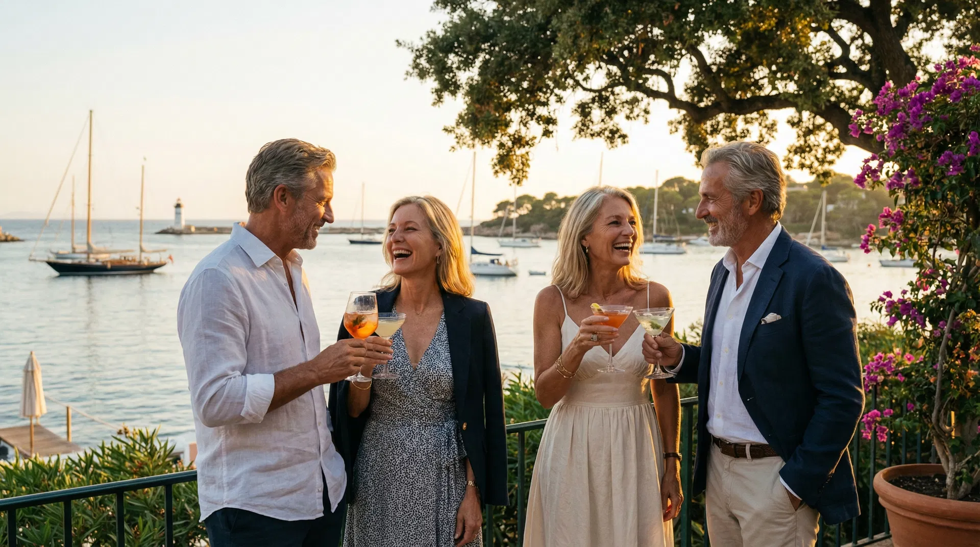 Waterfront terrace living