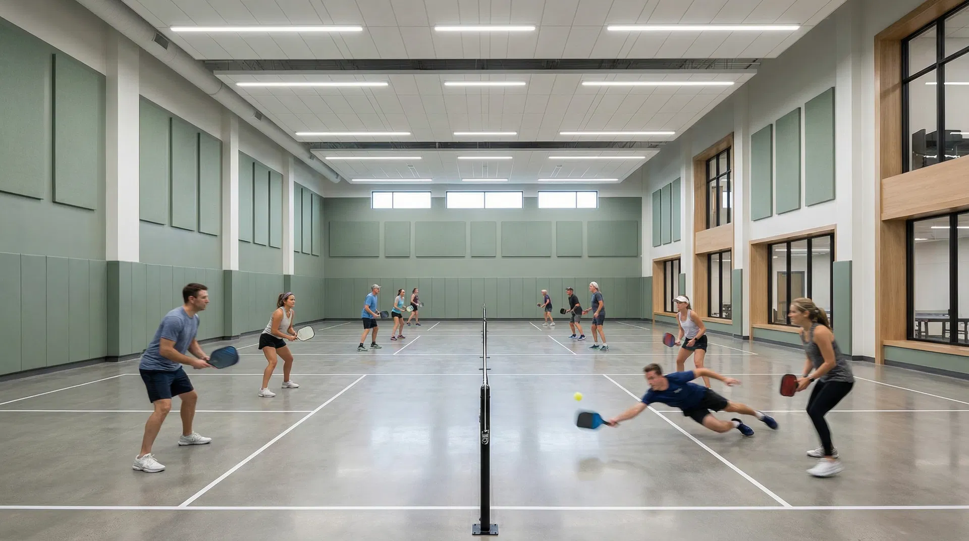 Dedicated indoor pickleball courts