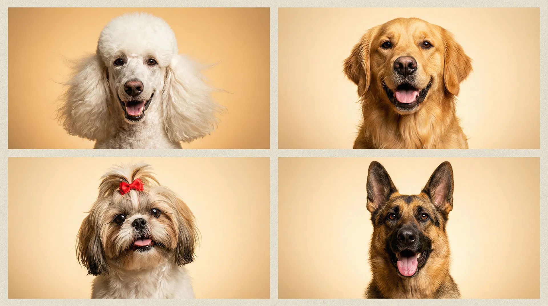 Happy groomed dogs at Wally's