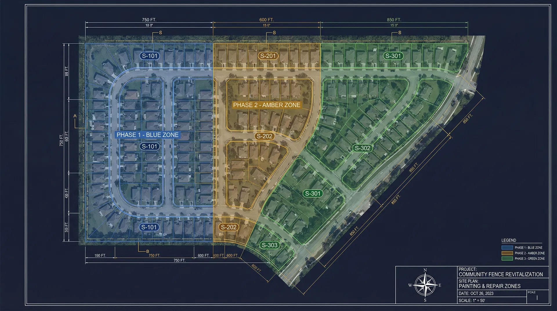Community fence mapping and project zones