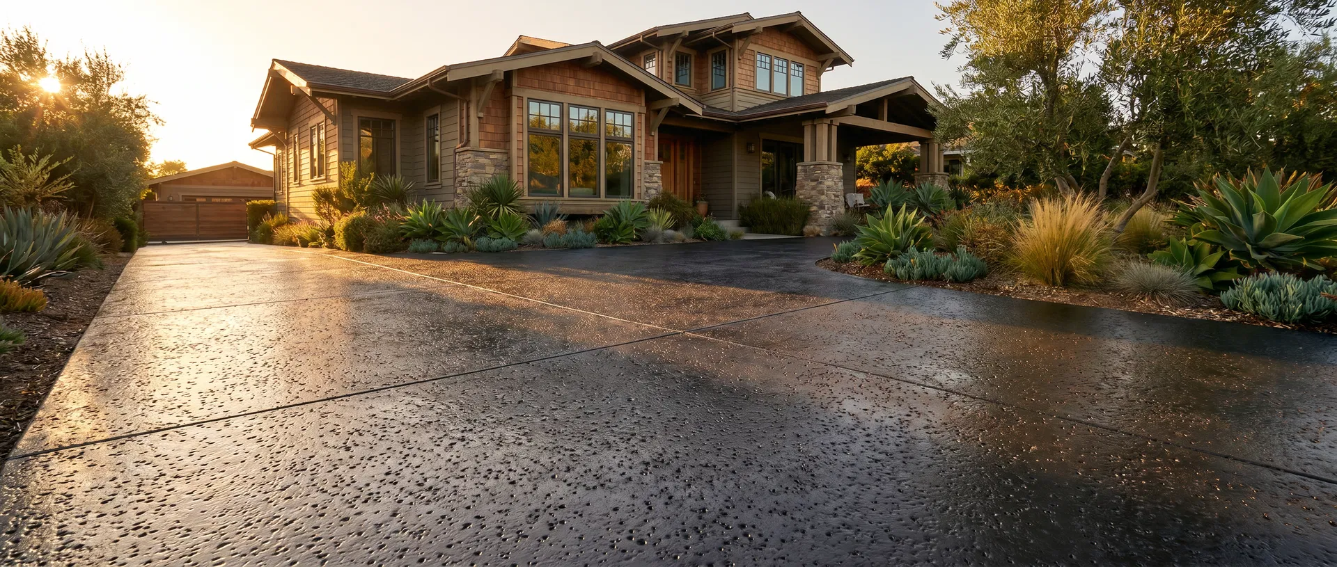 Protected concrete driveway