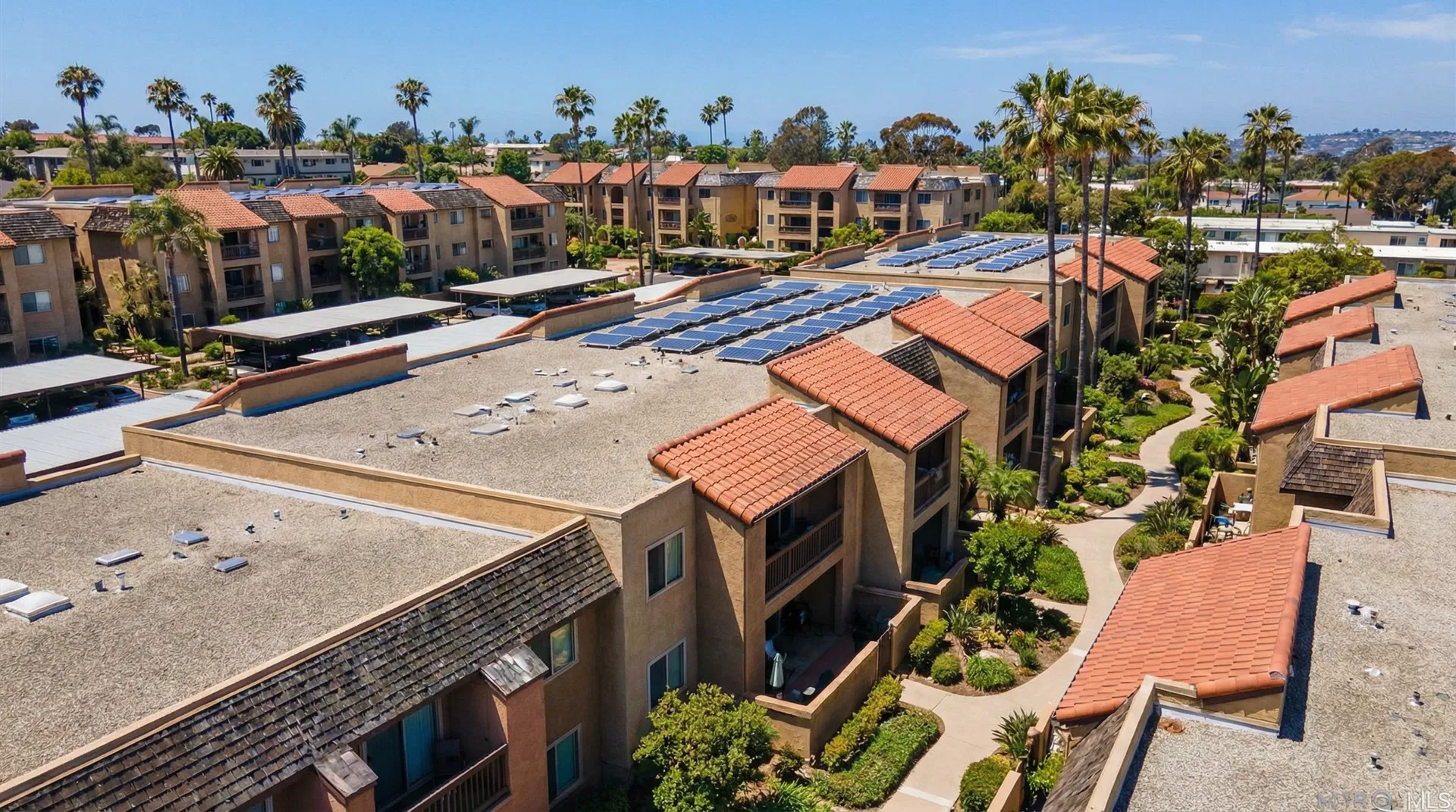 San Diego condominium complex aerial view
