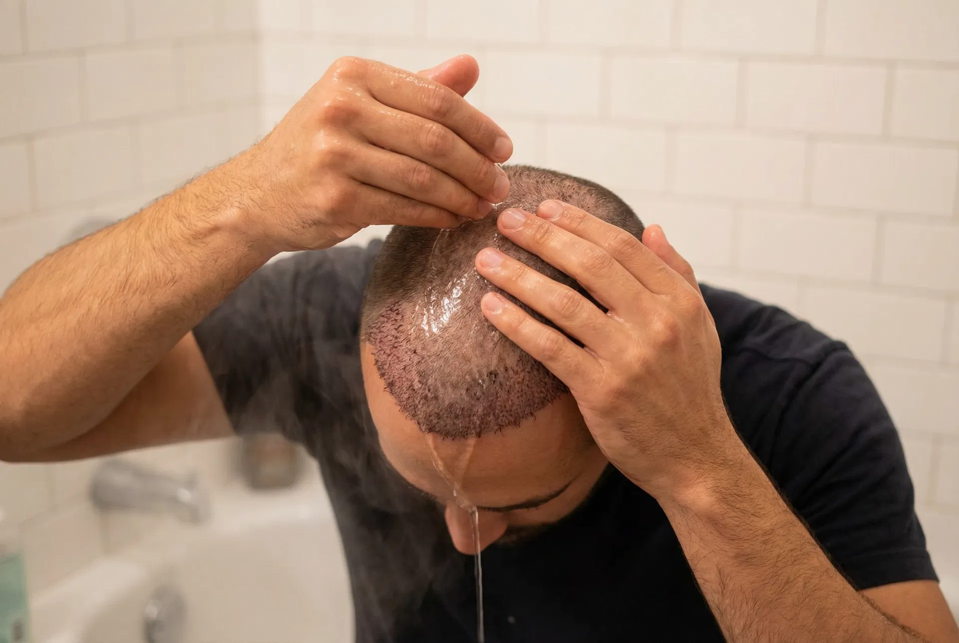 Gentle hair washing after transplant