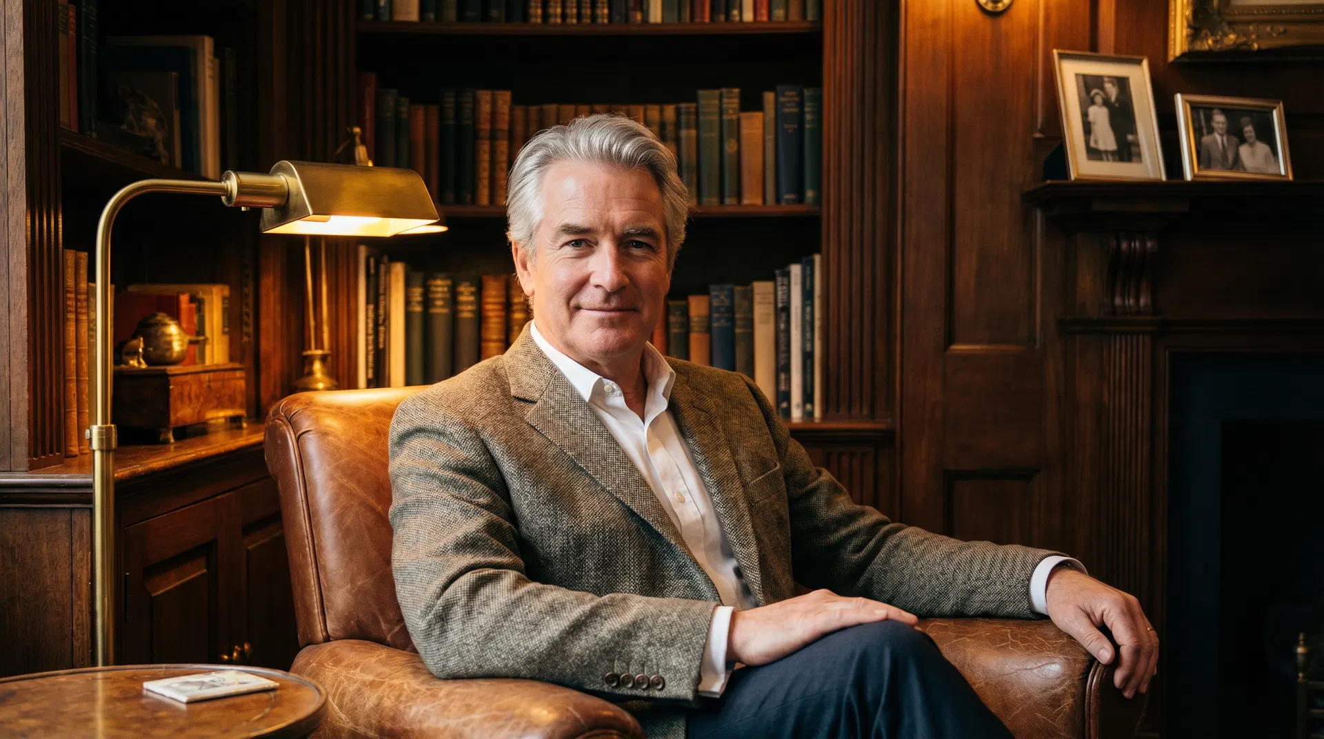 Distinguished man in his 50s with natural-looking restored hairline
