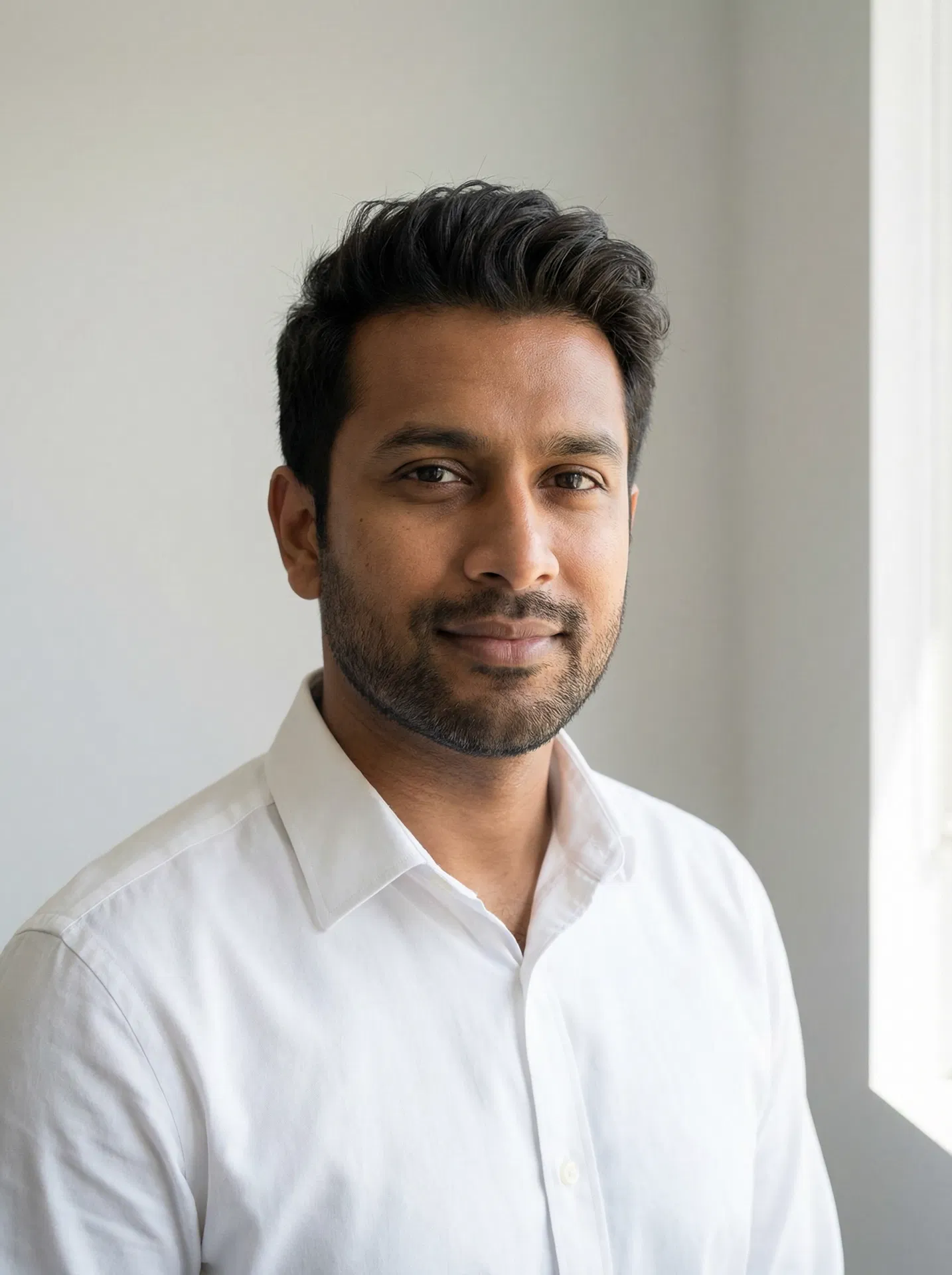 Same South Asian man 12 months after Sapphire FUE hair transplant in Turkey with fully restored natural hairline