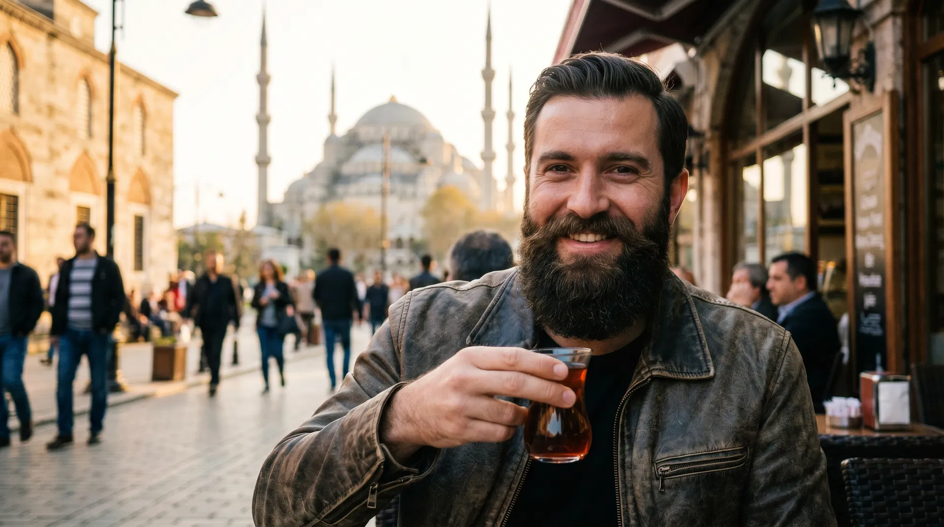 Full and natural-looking beard after beard transplant in Turkey