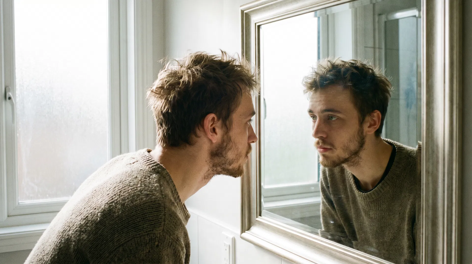 Man with patchy beard before beard transplant procedure