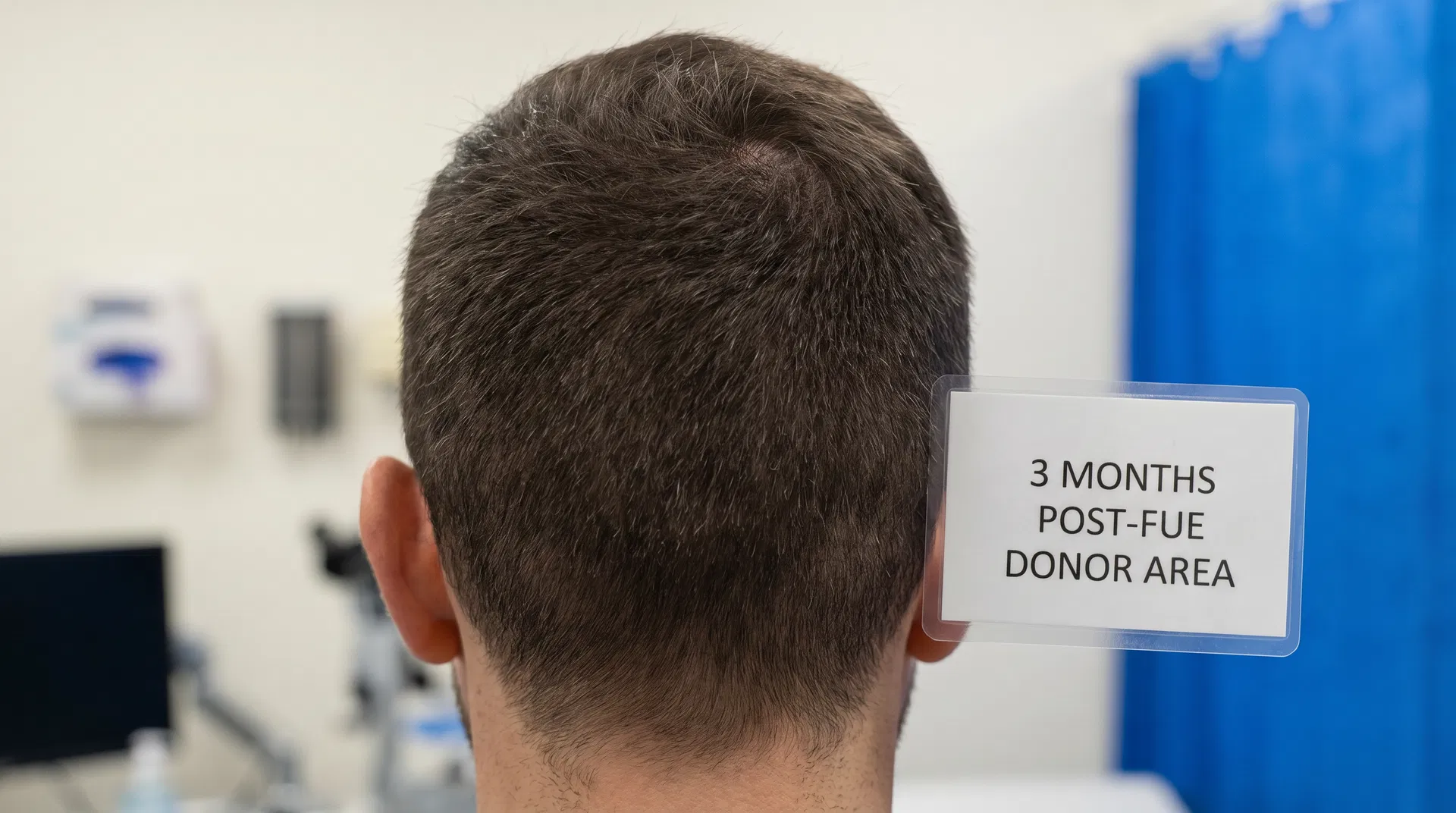 Perfectly healed donor area 3 months after FUE extraction