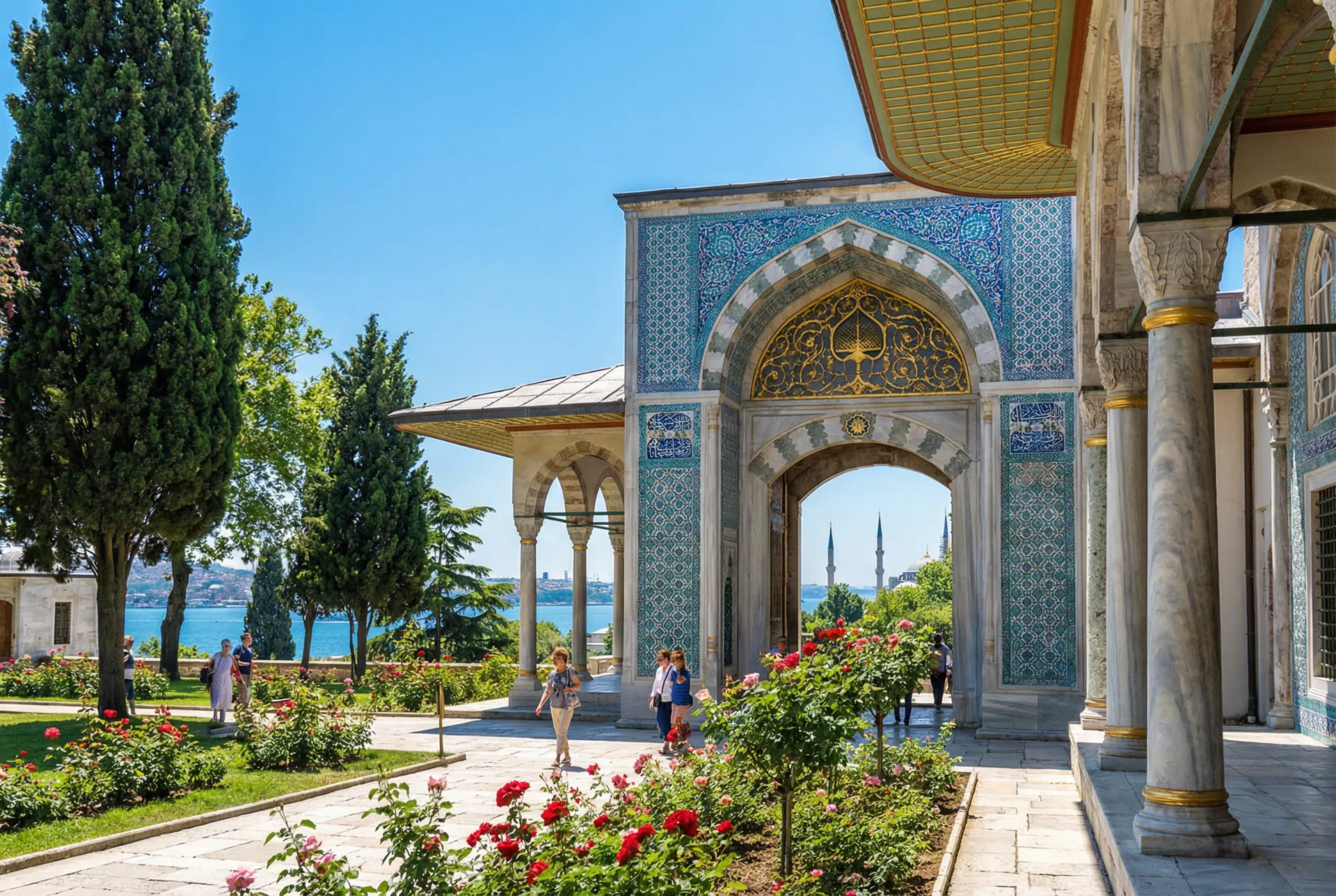 Topkapi Palace courtyard with Iznik tiles