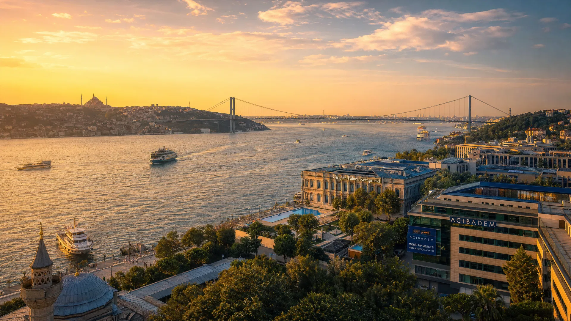 Istanbul Bosphorus at golden hour