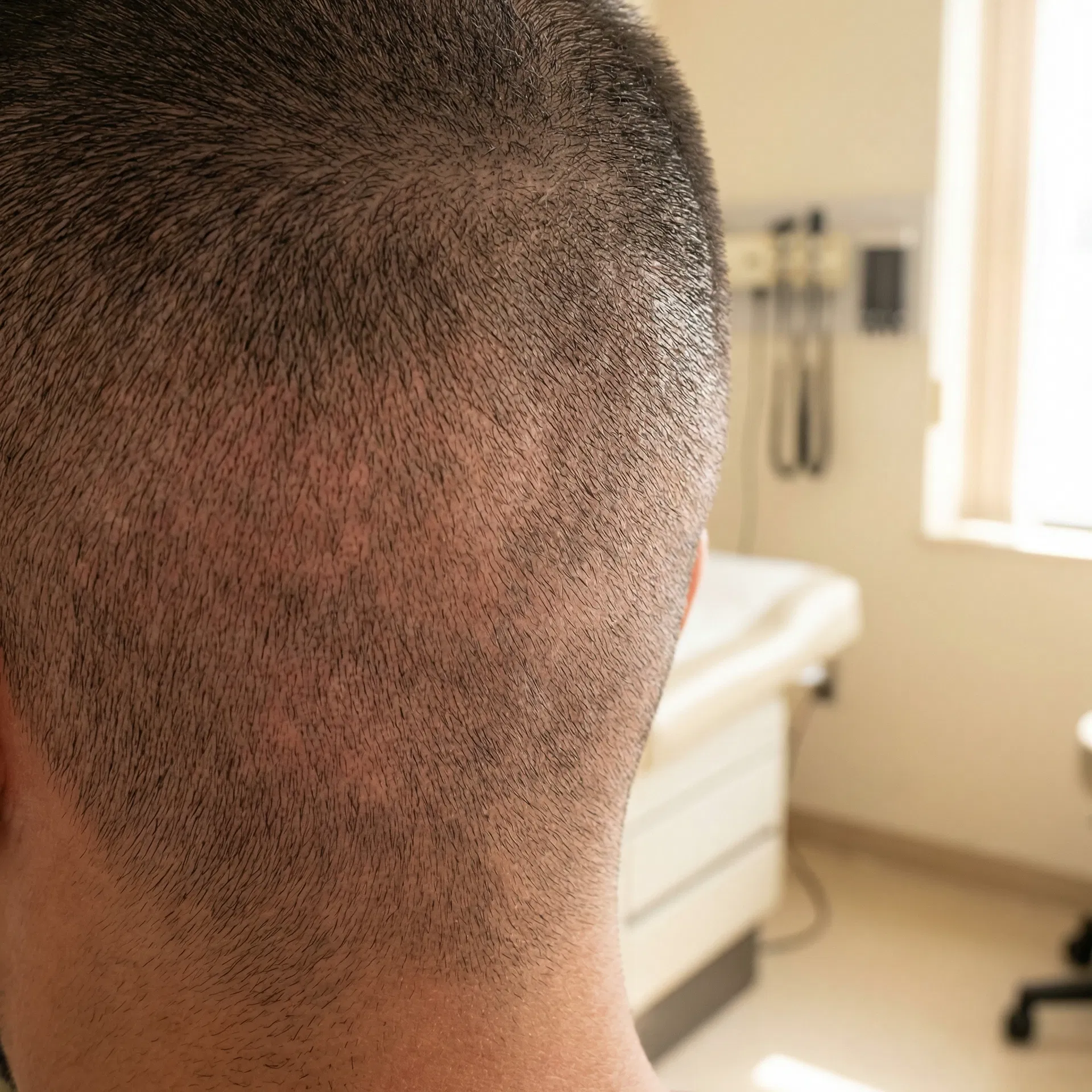 Healthy donor area after FUE hair transplant with minimal scarring