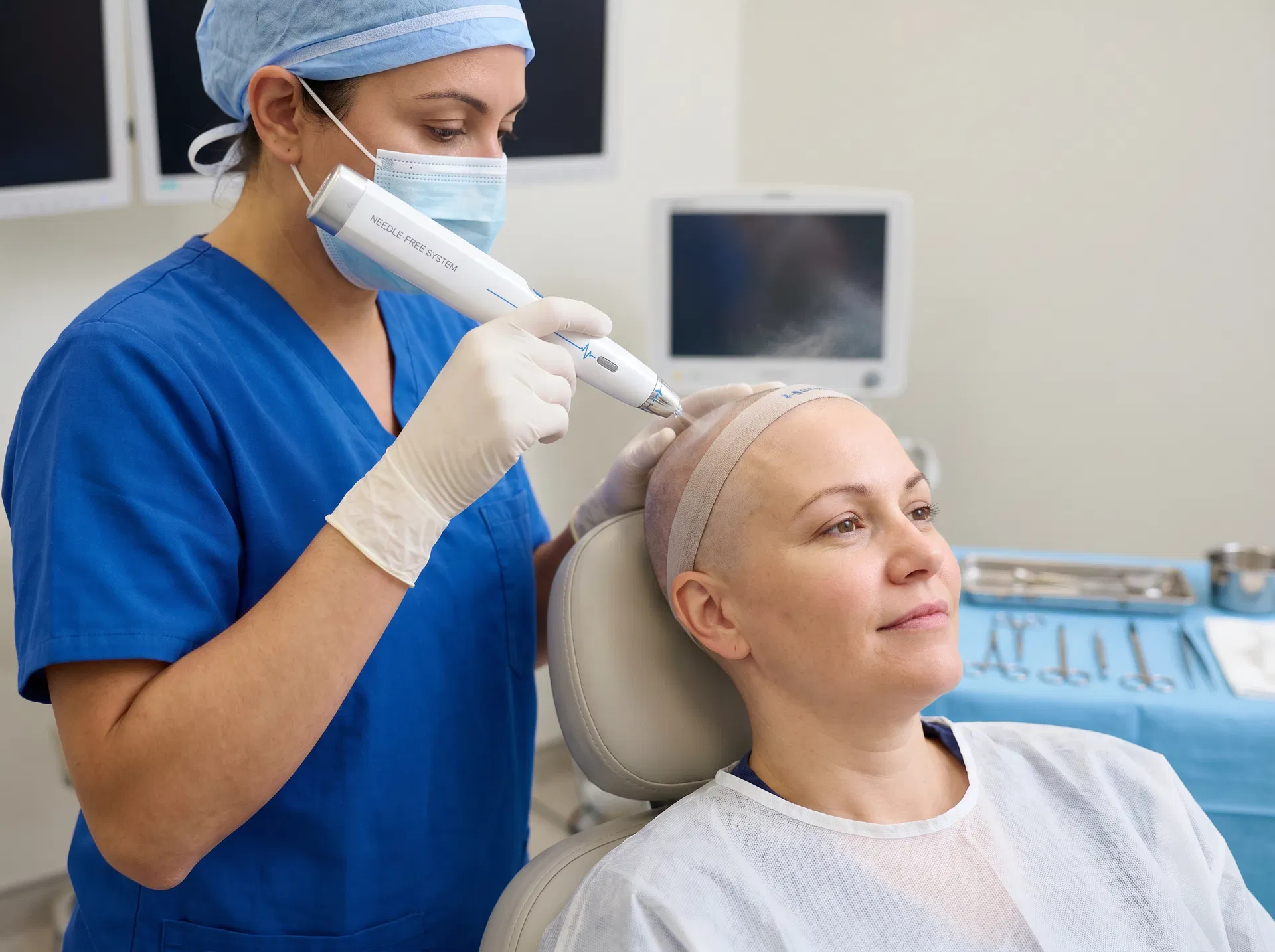Needle-Free Hair Transplant (Painless) hair transplant technique offered at Emphair Turkey