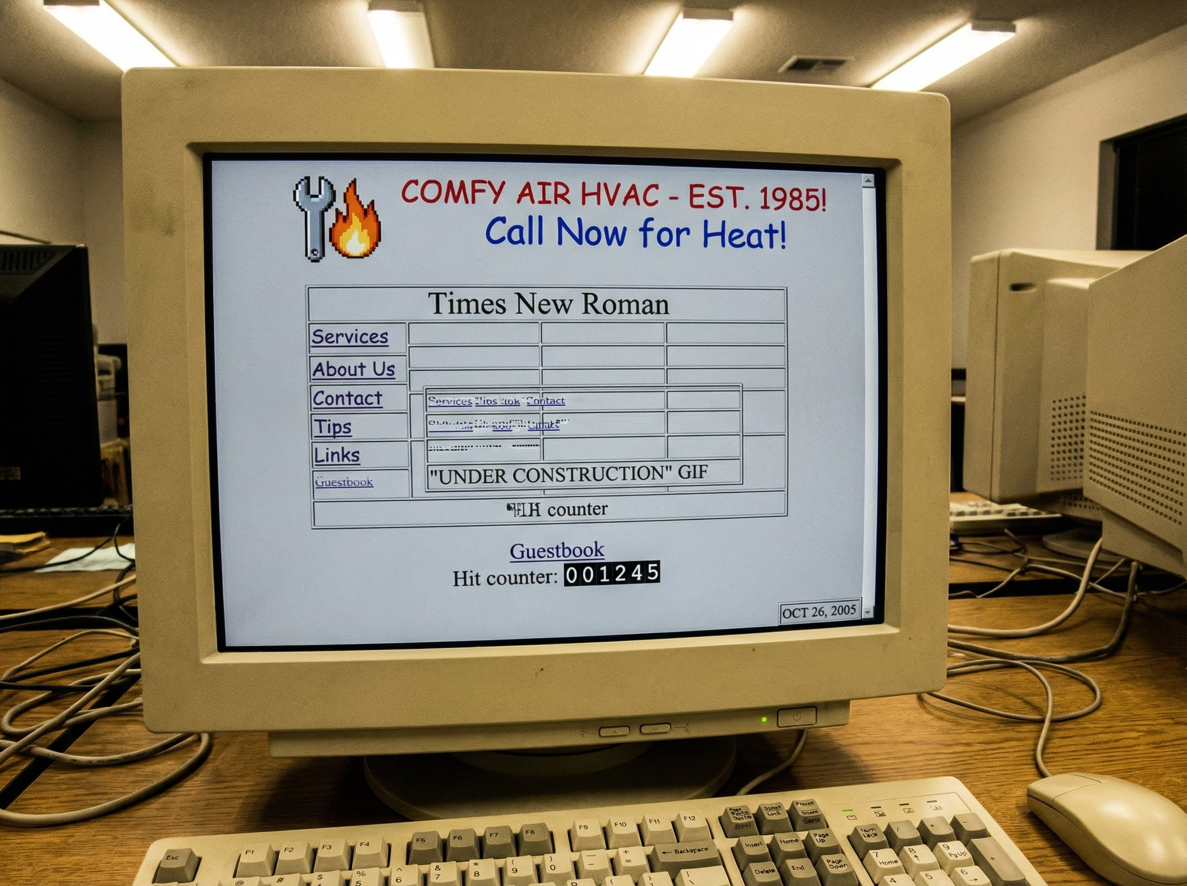 Outdated trades website example