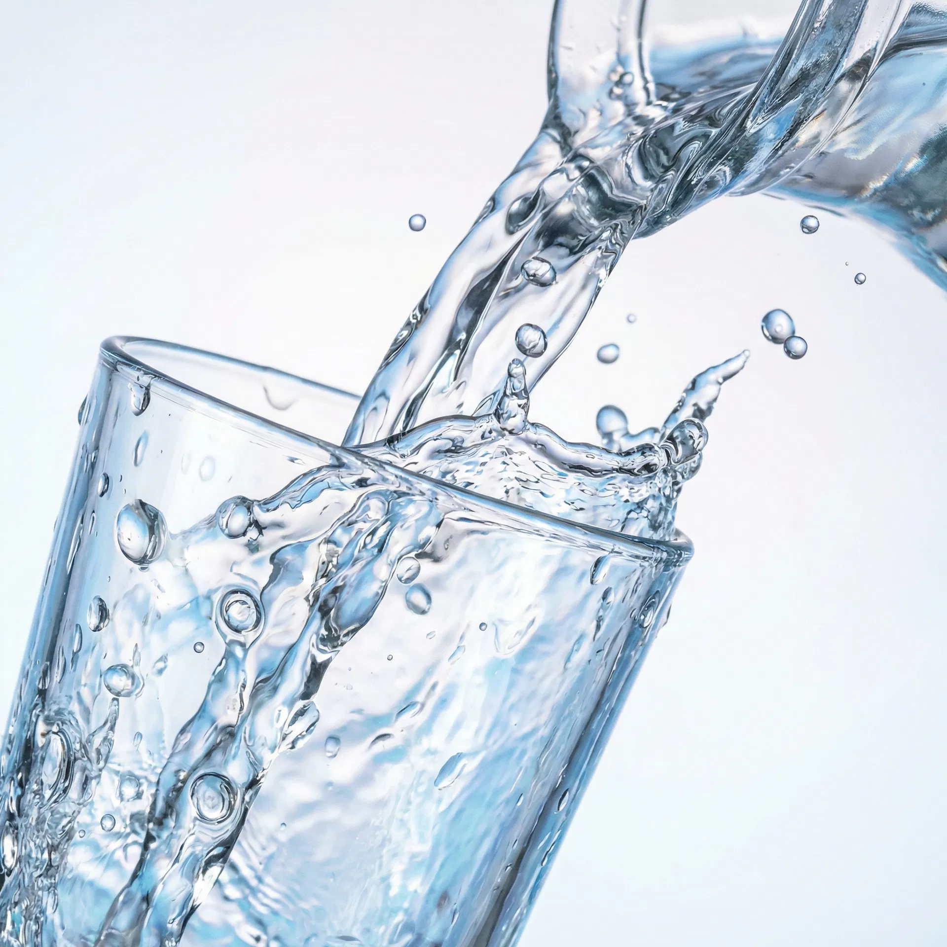 Crystal clear purified water