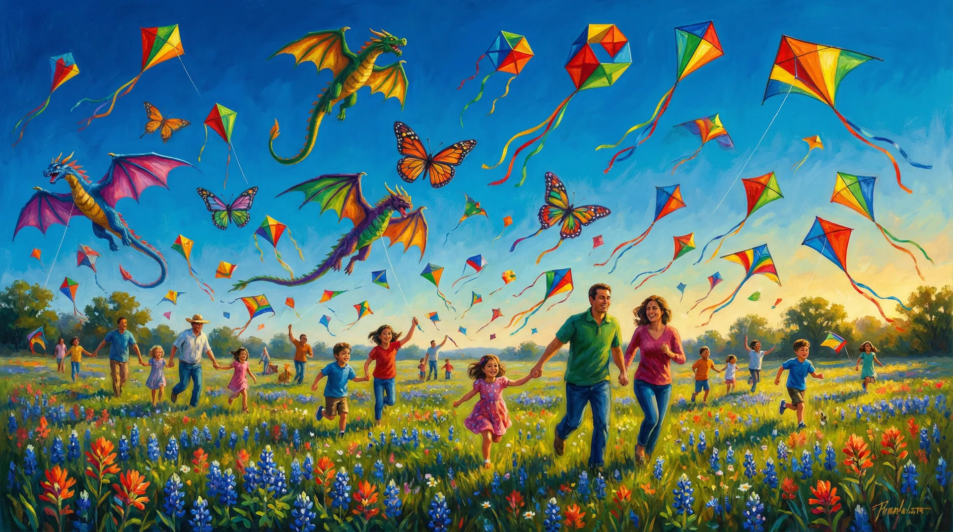 Kites in the sky