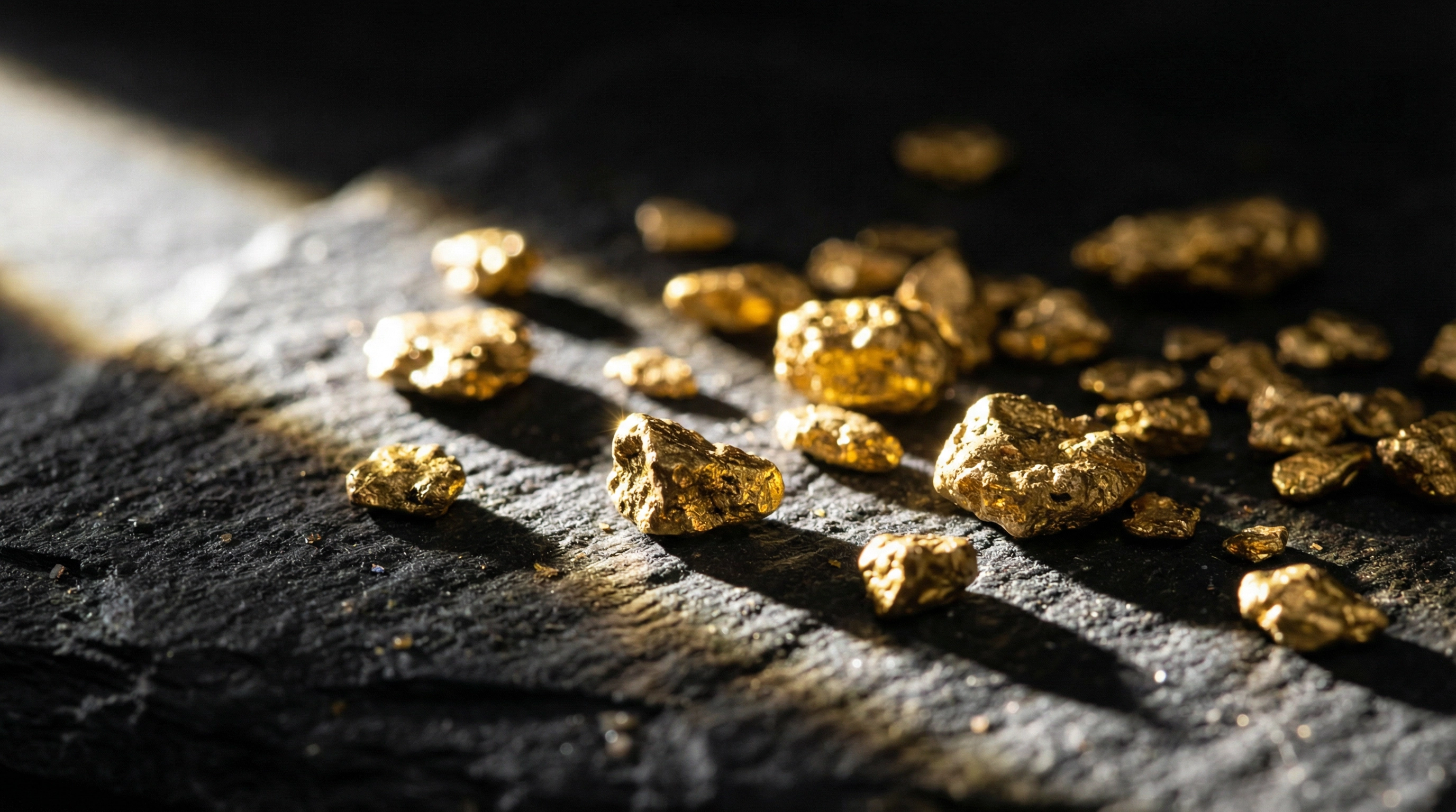Raw placer gold nuggets