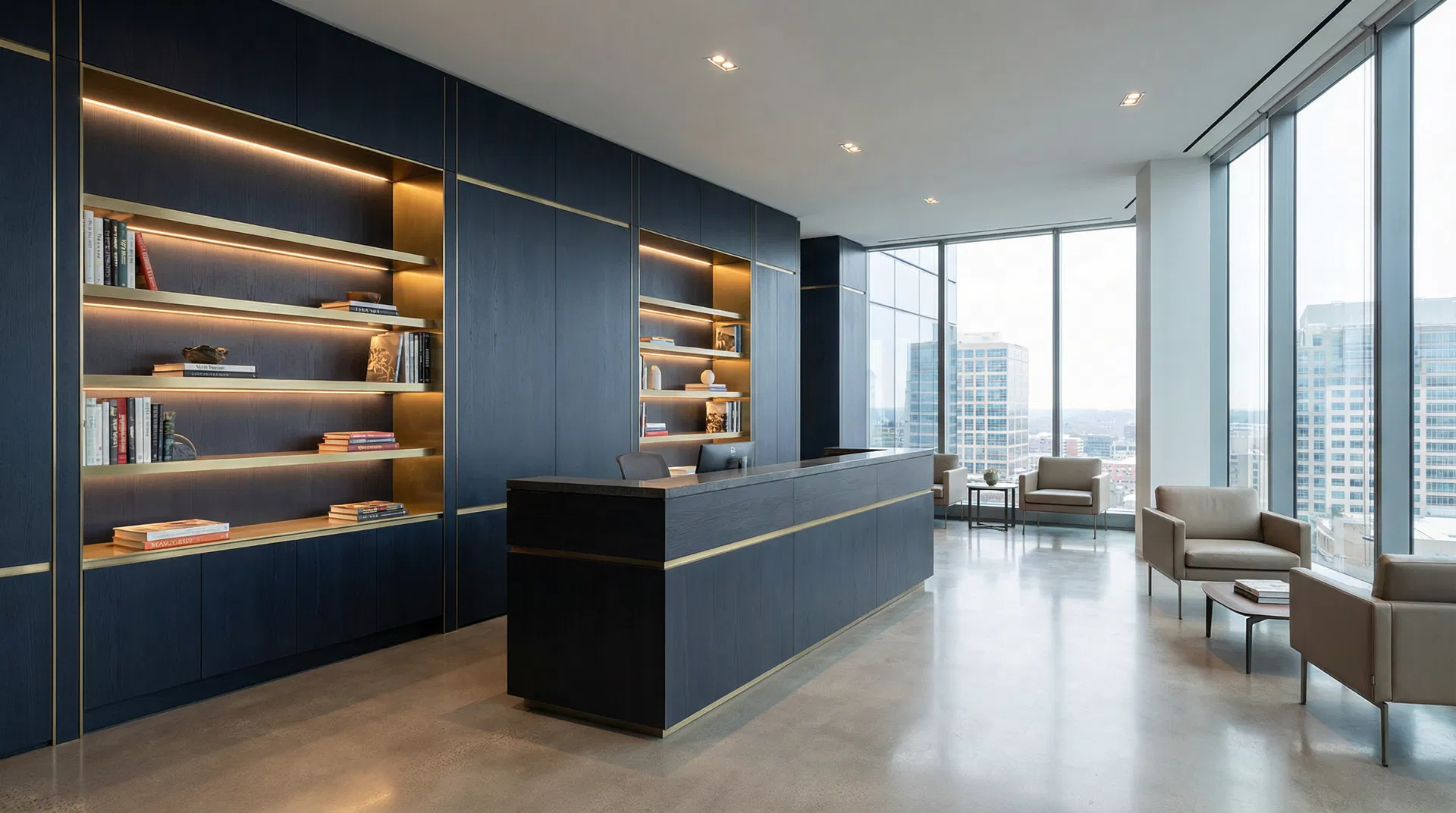 Modern commercial office cabinetry — Cabinet Arts Edmonton Alberta