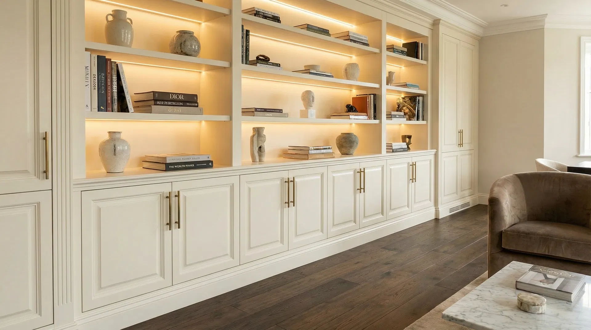 Elegant residential built-in cabinetry — Cabinet Arts Edmonton Alberta