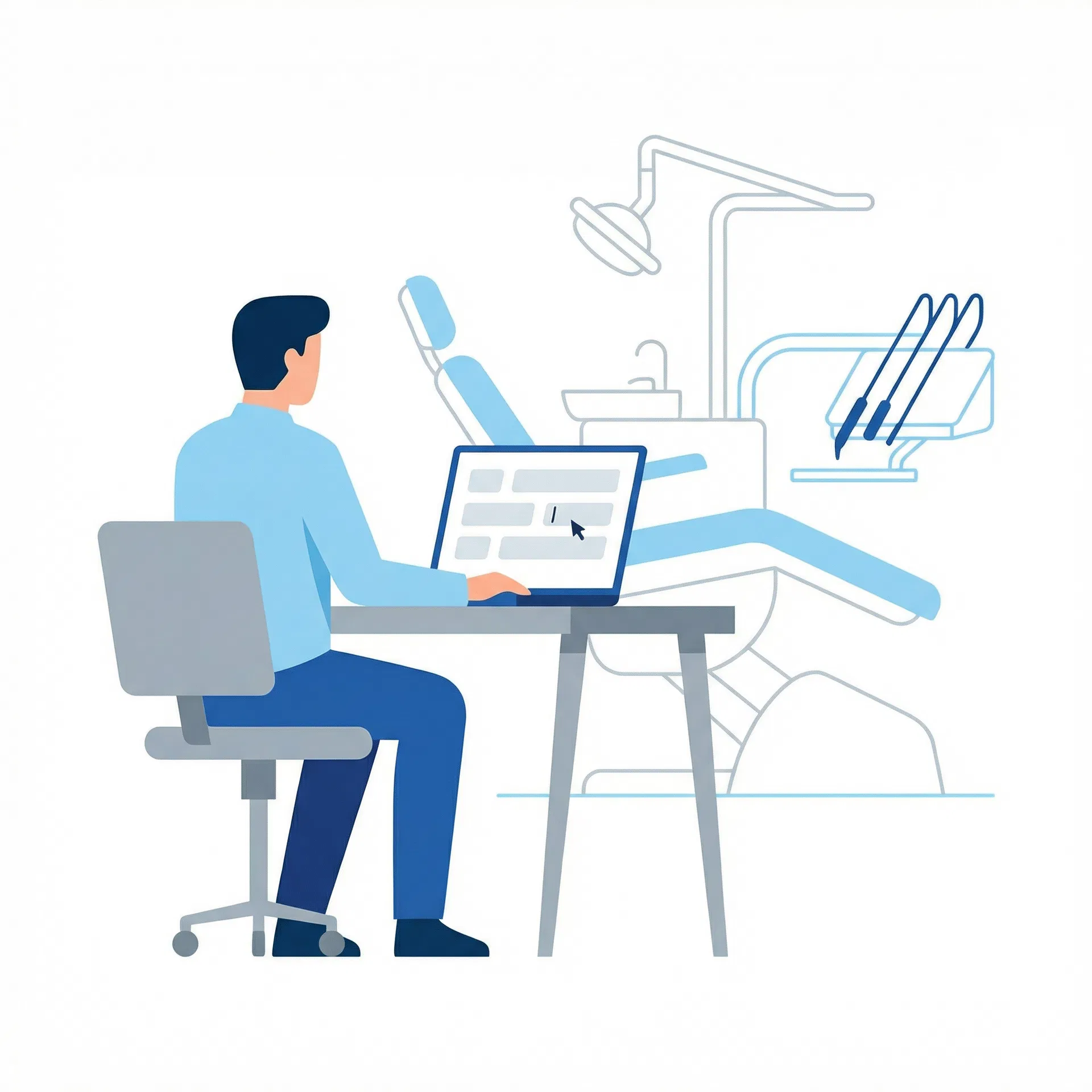 Profissional preenchendo formulário de indicação