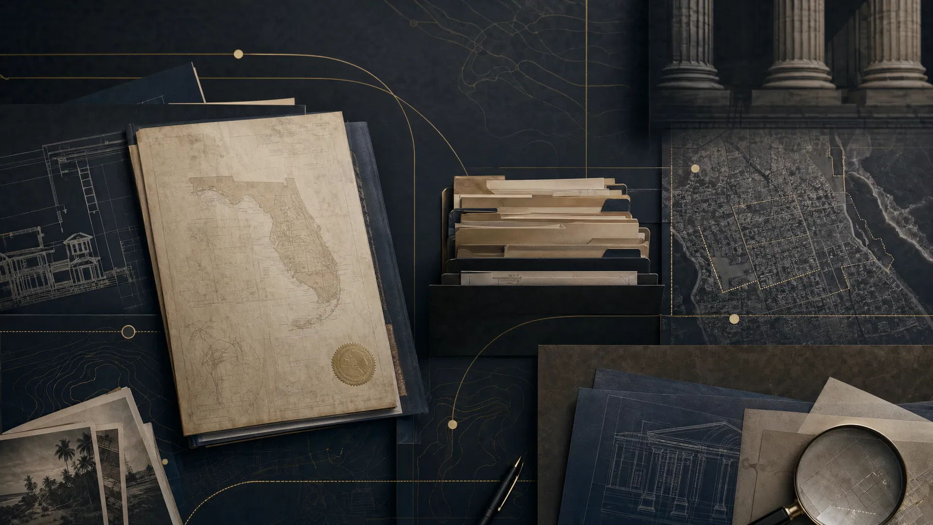 Real estate diligence documents and Florida property research