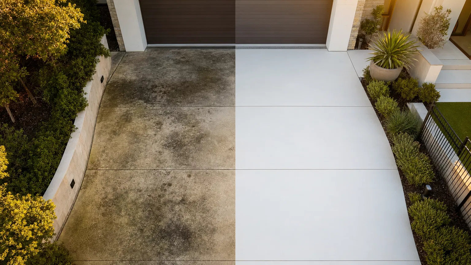 Driveway before pressure washing Perth