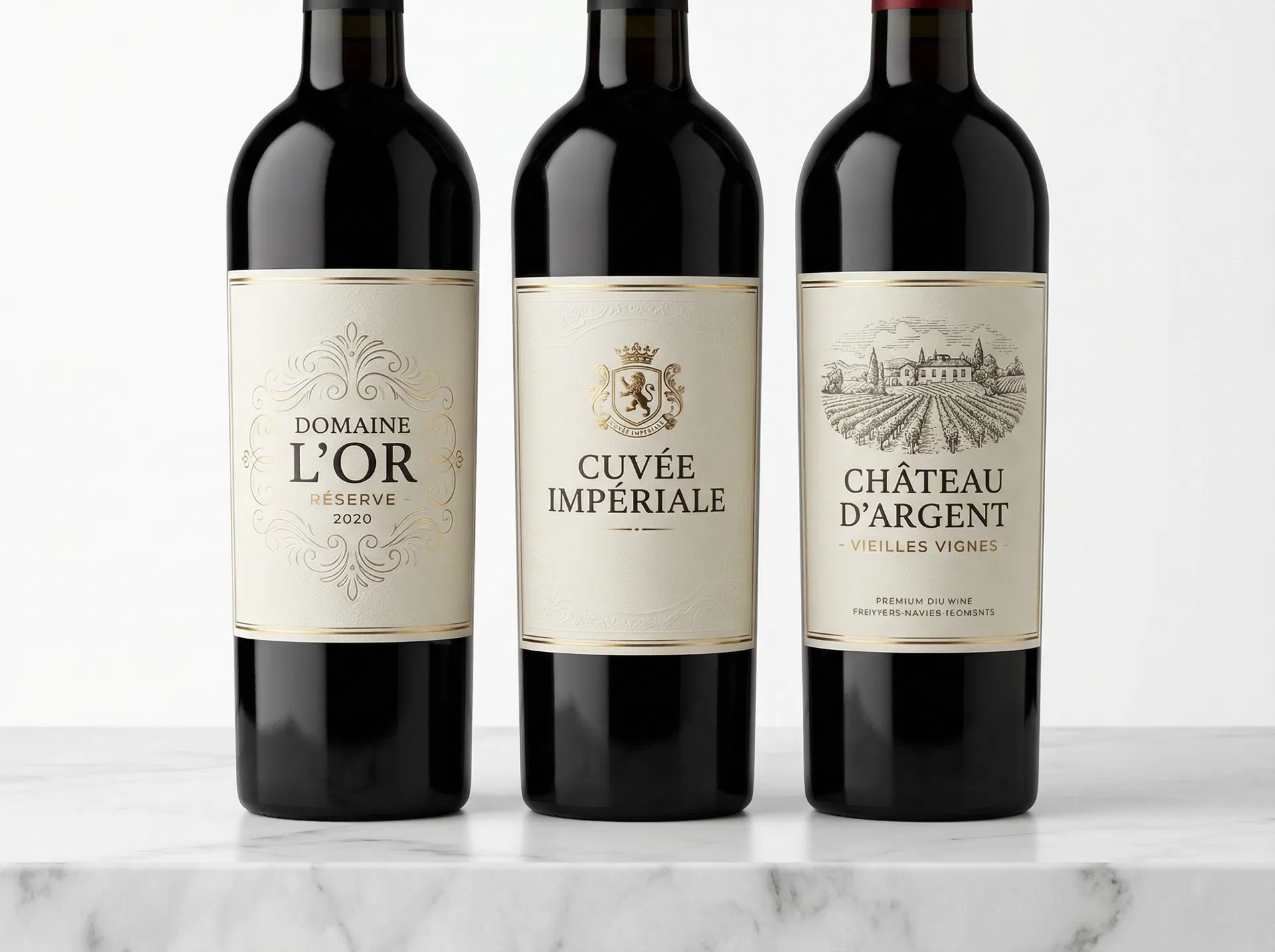Premium wine label samples