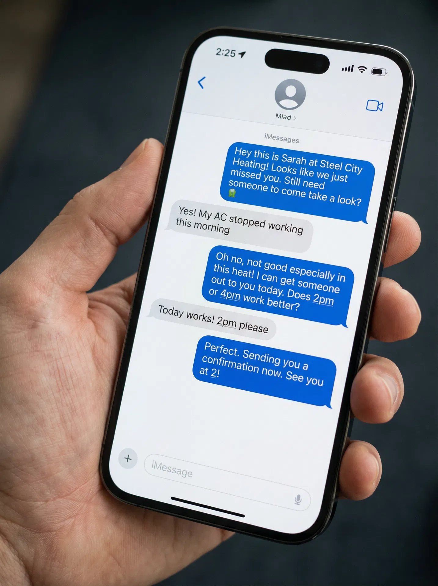 Automated text-back system in action