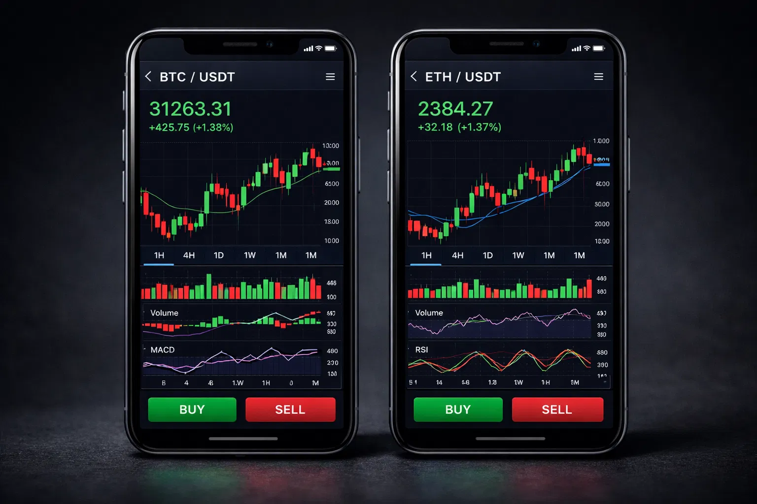 加密货币实时行情图表