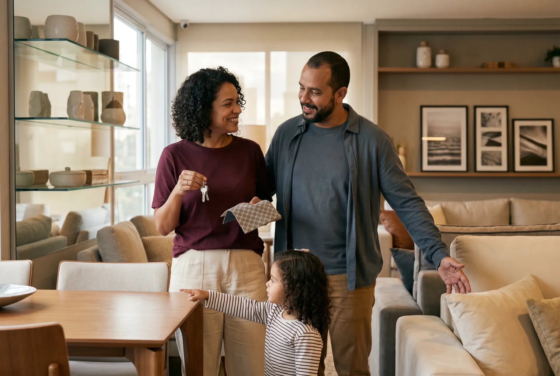 Família vivendo uma nova fase financeira com mais tranquilidade