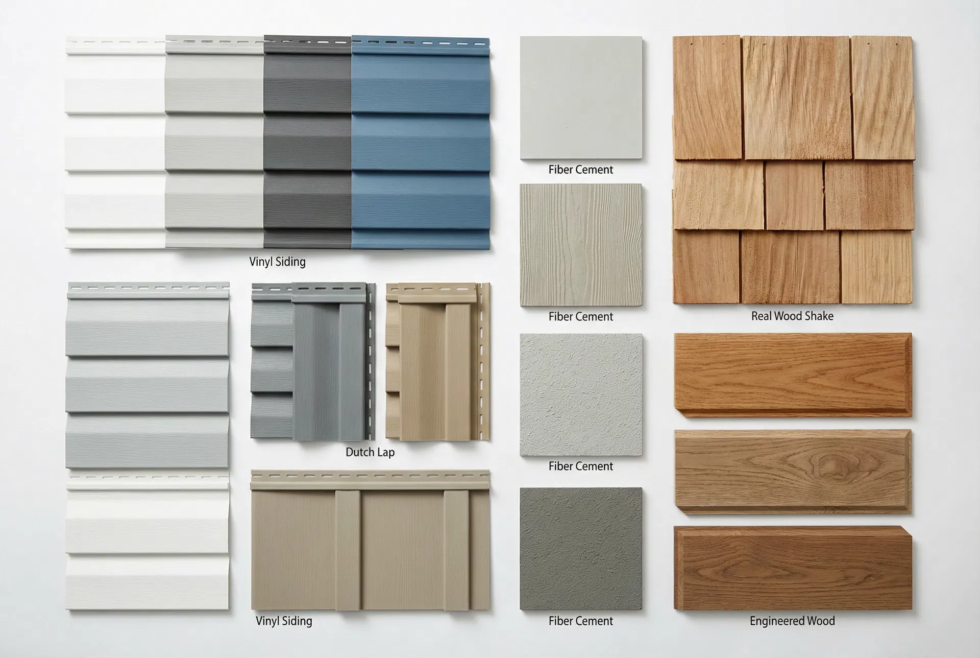 Siding material samples