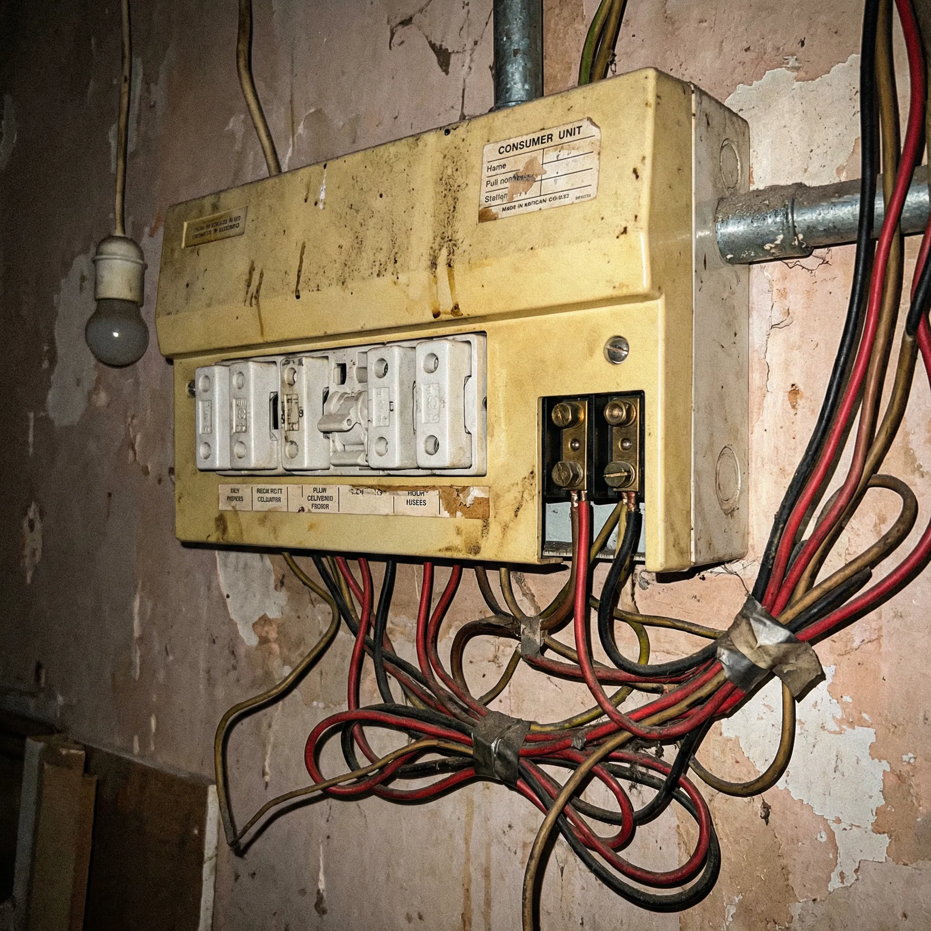 Old UK fuse box before replacement