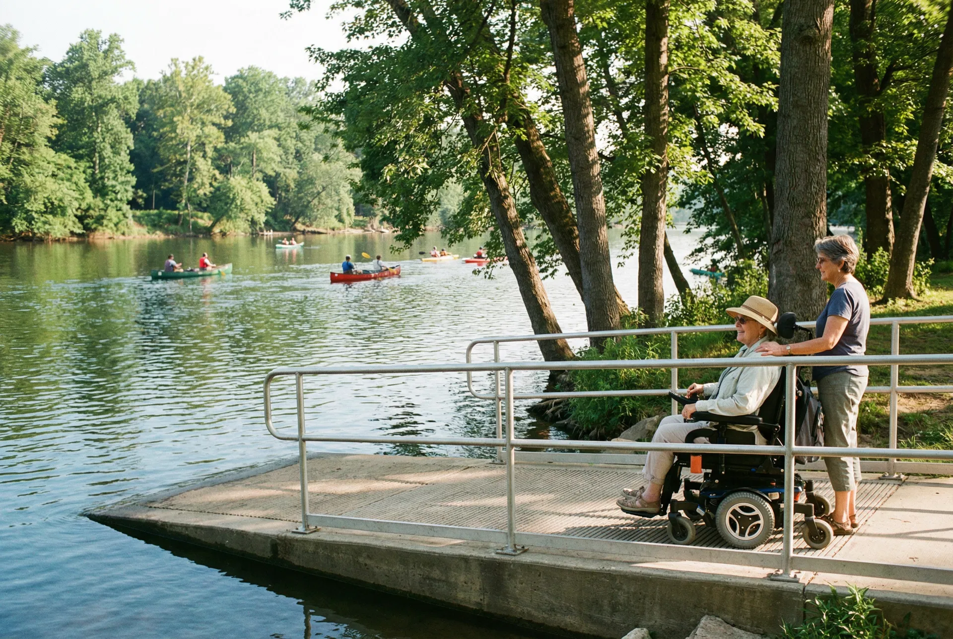 ADA accessible river access at Huguenot Flatwater