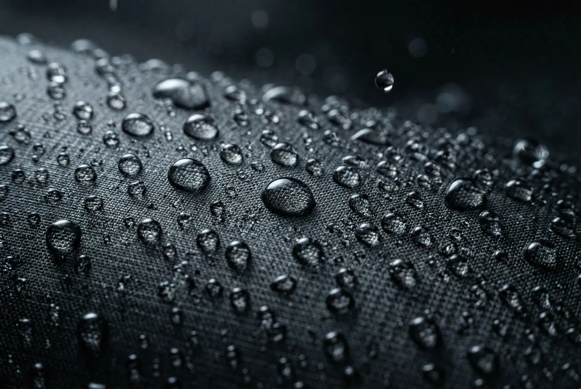 Macro water beading on ripstop