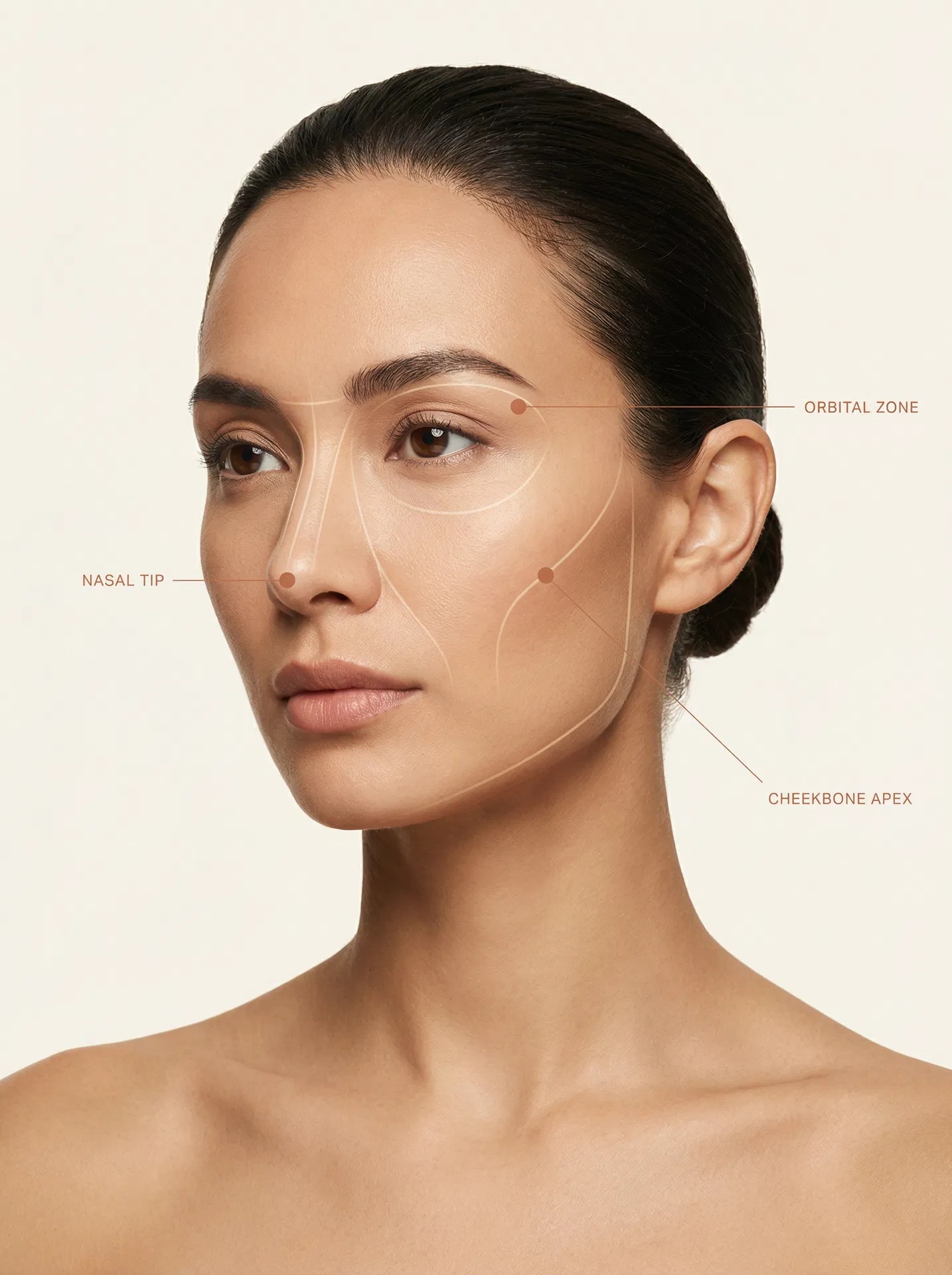 Elevation Mark — topographic contour annotation on facial profile