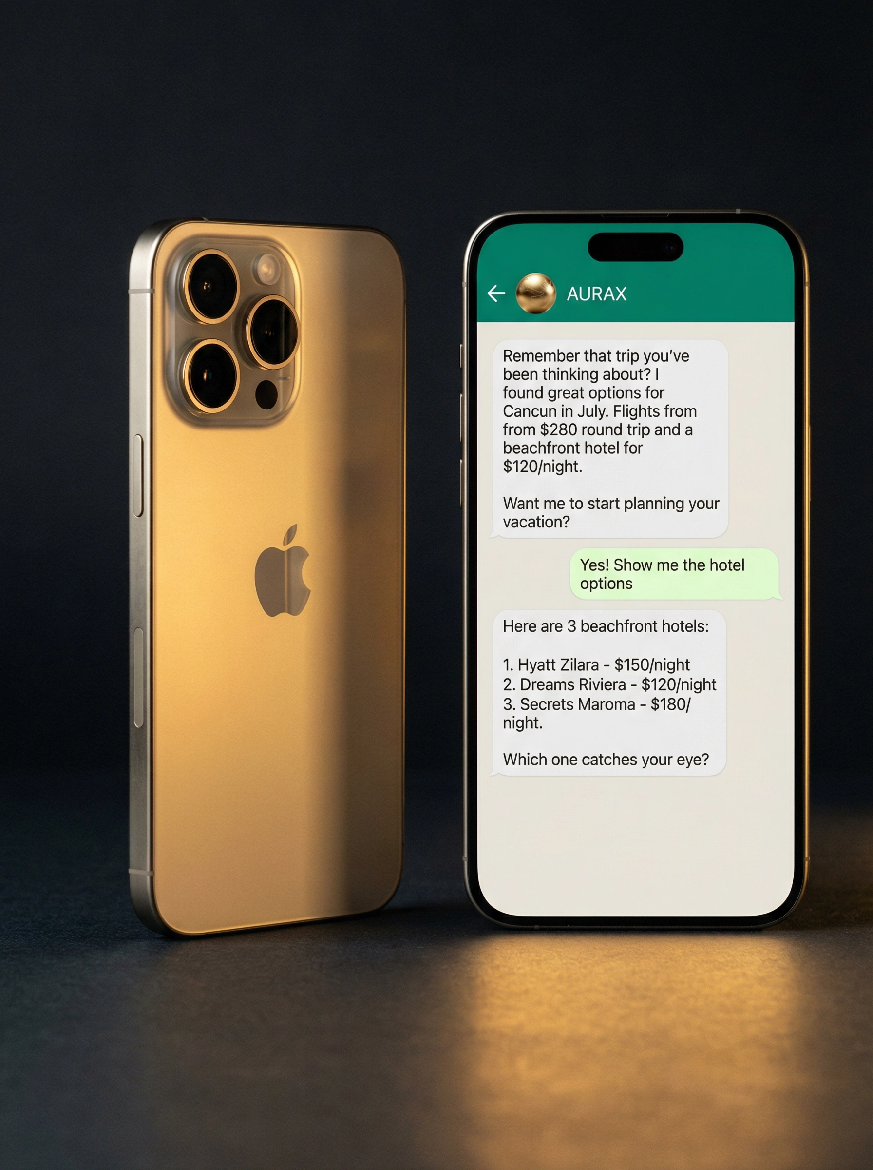 AURAX WhatsApp conversation 1