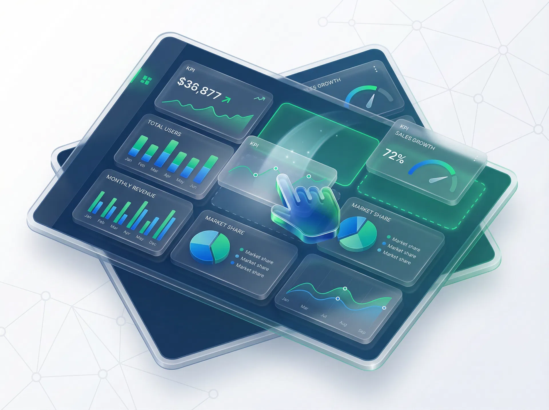 Executive dashboard showing key business metrics for owners and managers