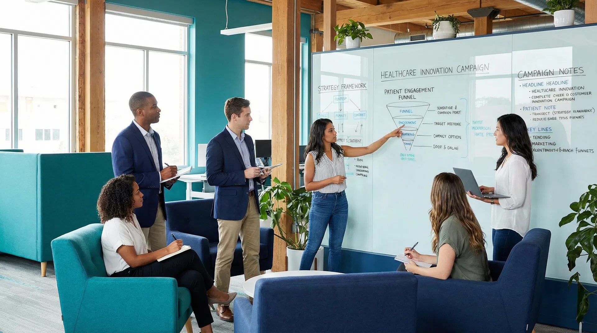 Healthcare marketing team strategy session