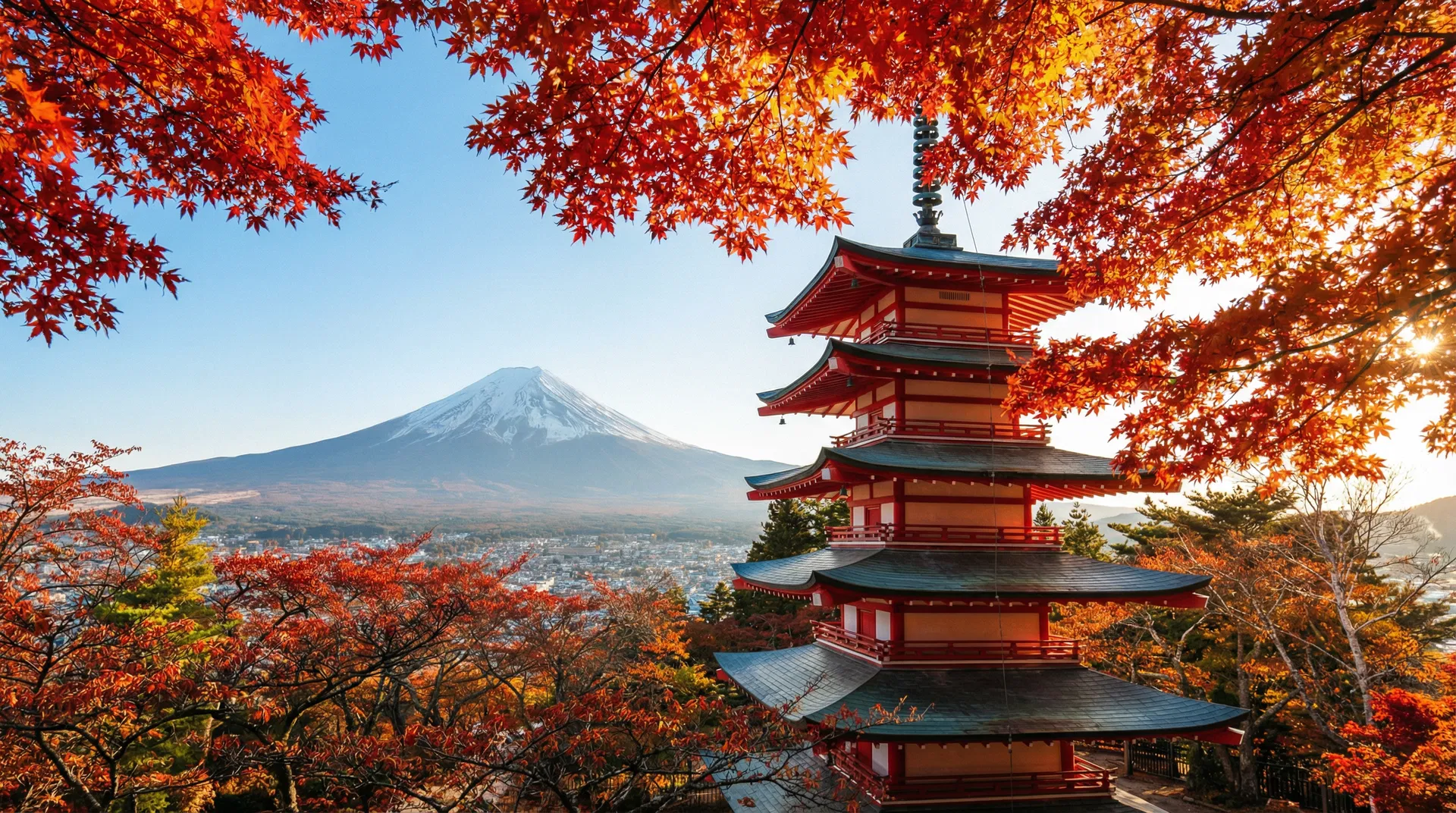 Chureito Pagoda with Mount Fuji, Japan