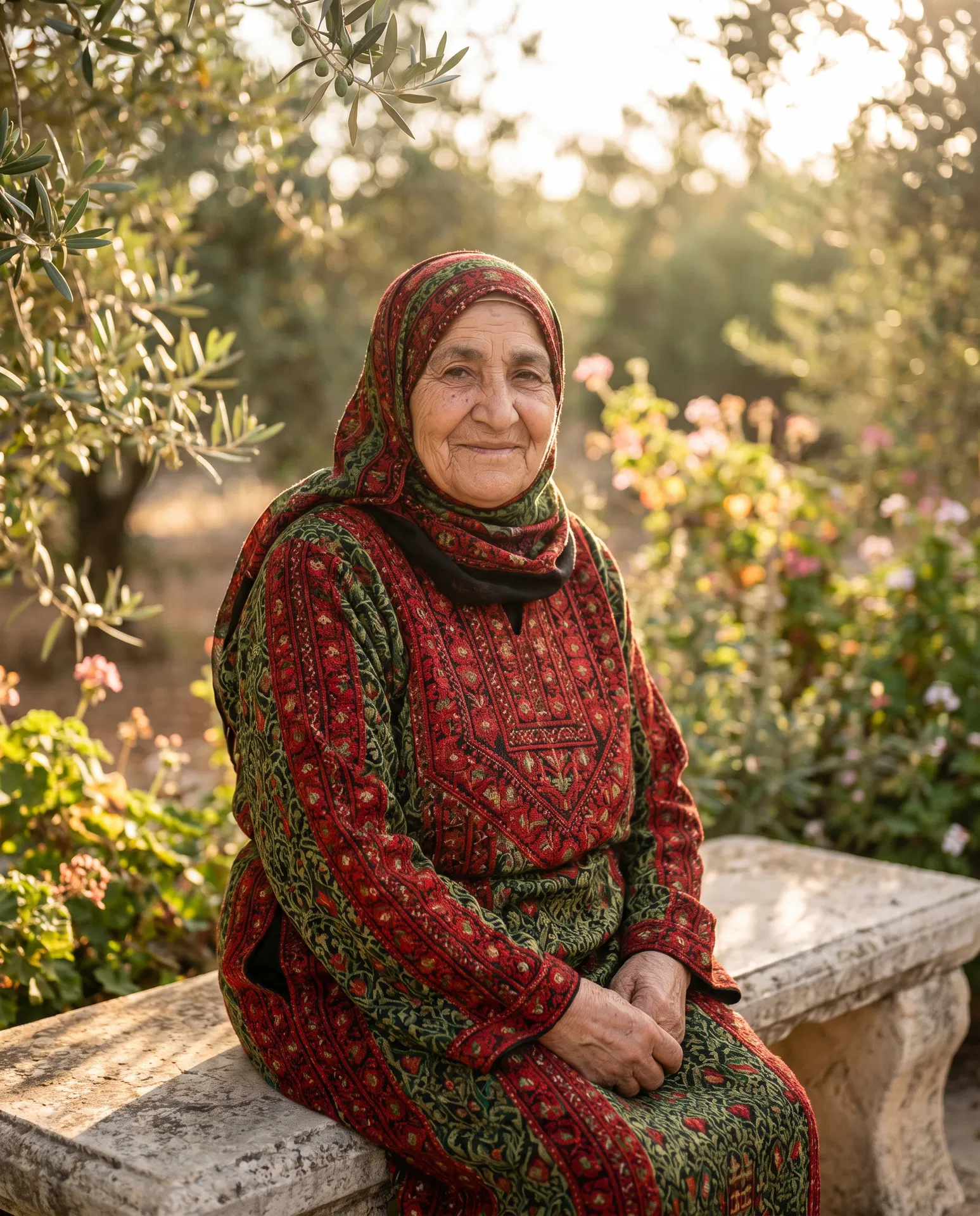 A grandmother — a Sitti — in her garden