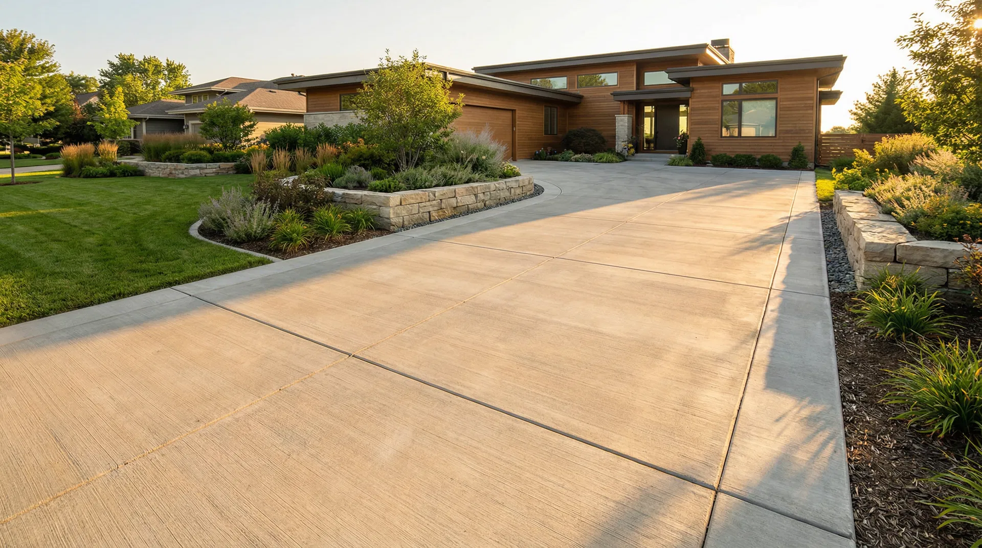 Professional concrete driveway