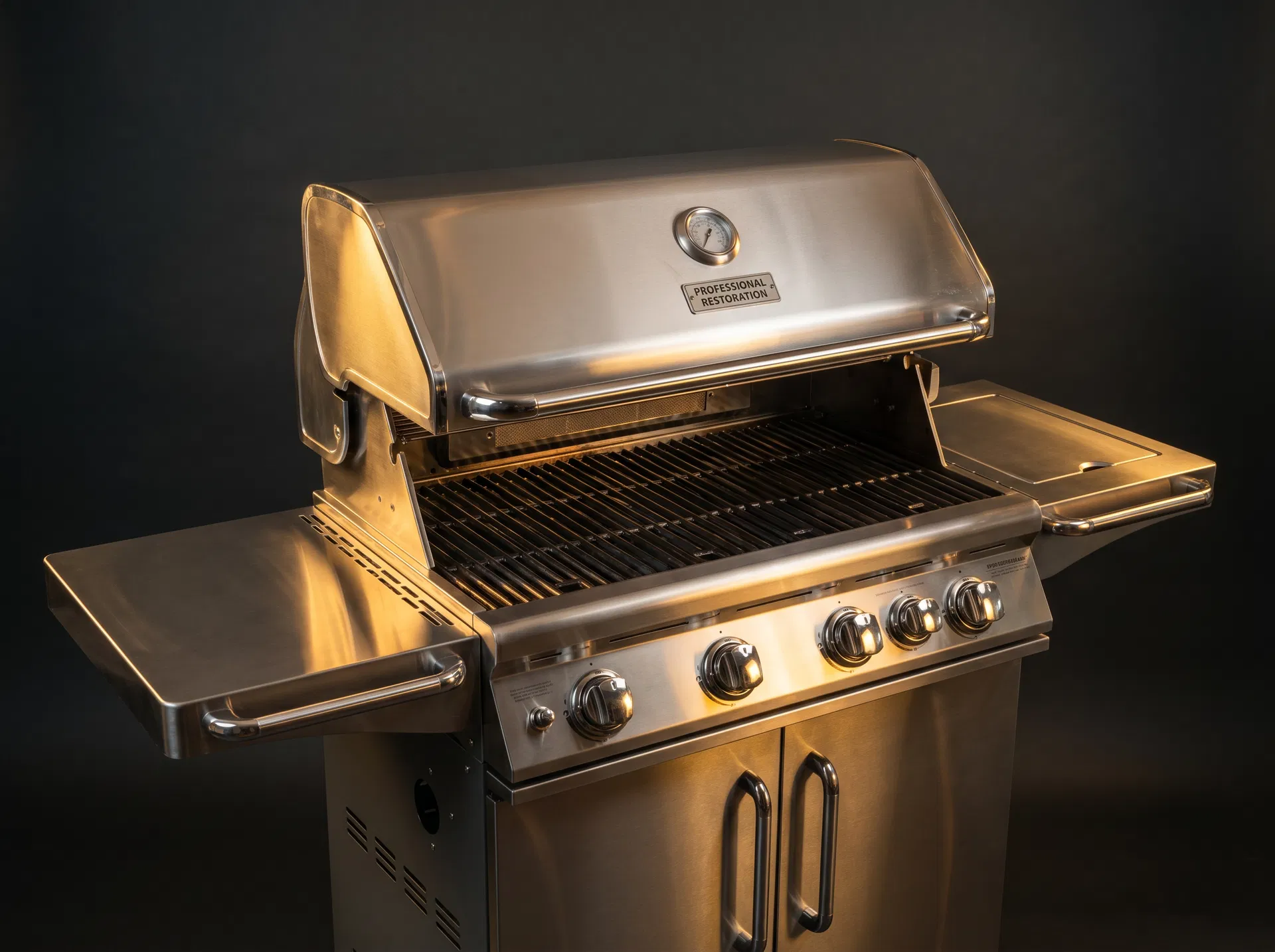 Professionally restored grill — showroom condition