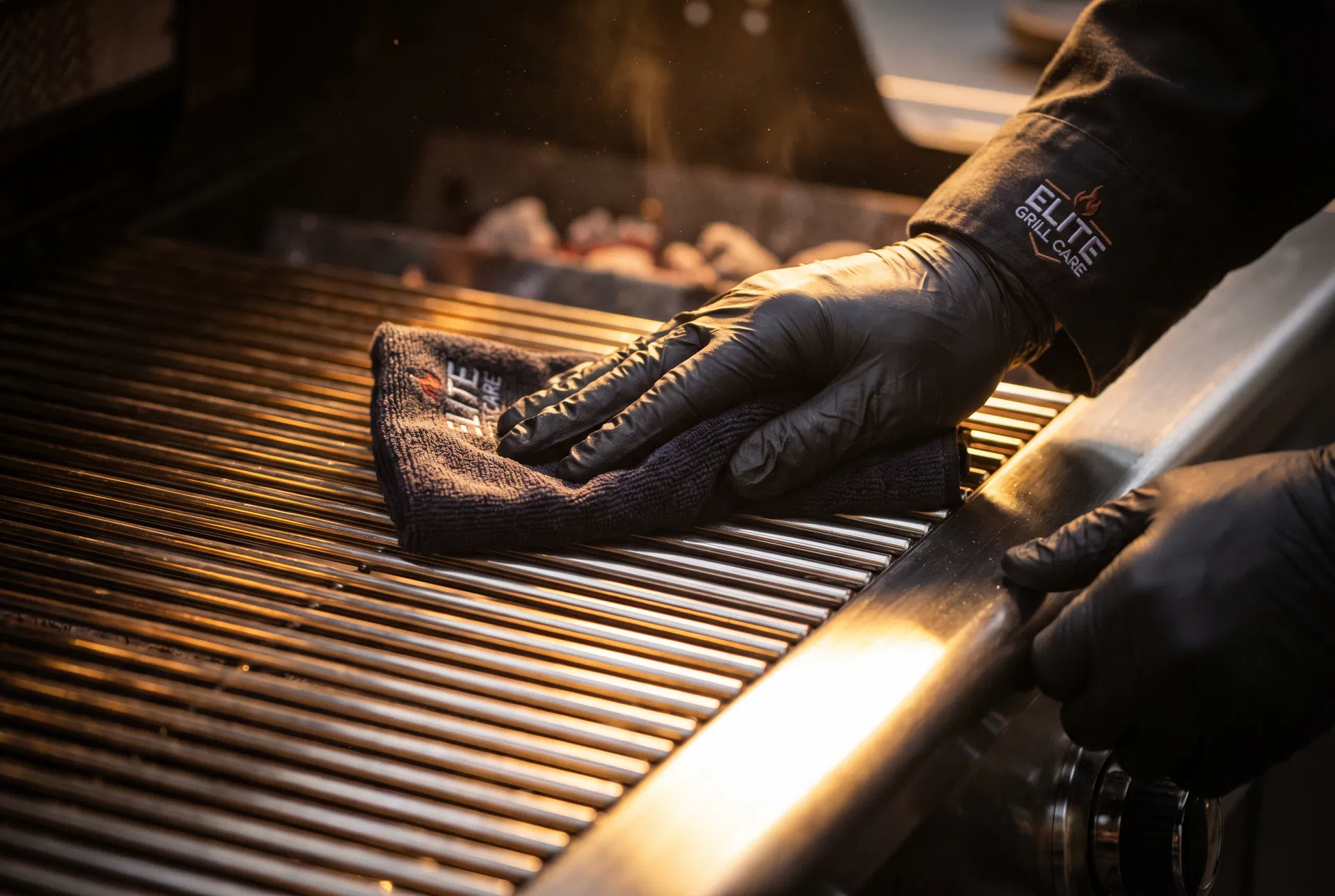Professional grill cleaning technician