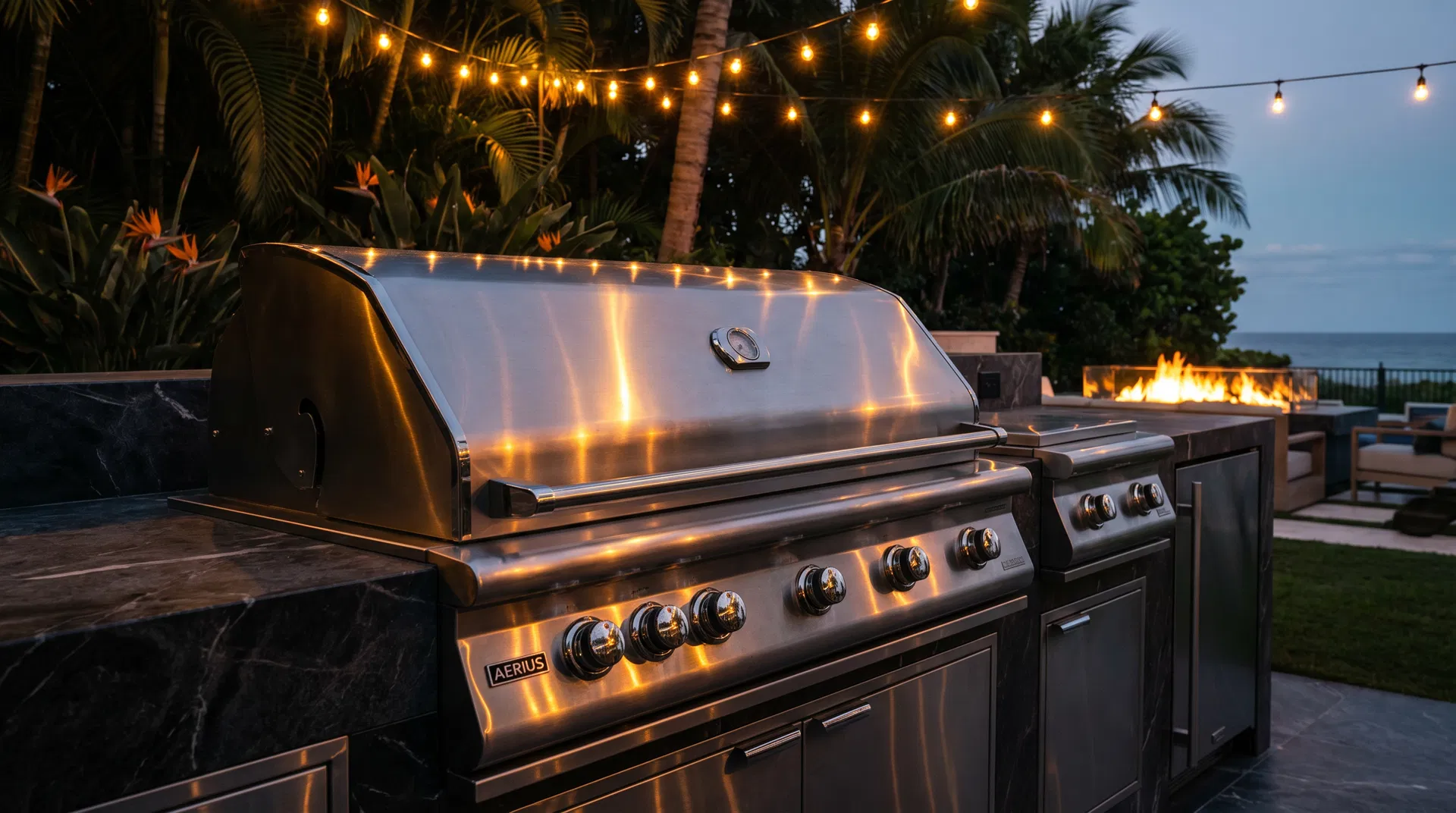 Premium grill at Palm Beach estate