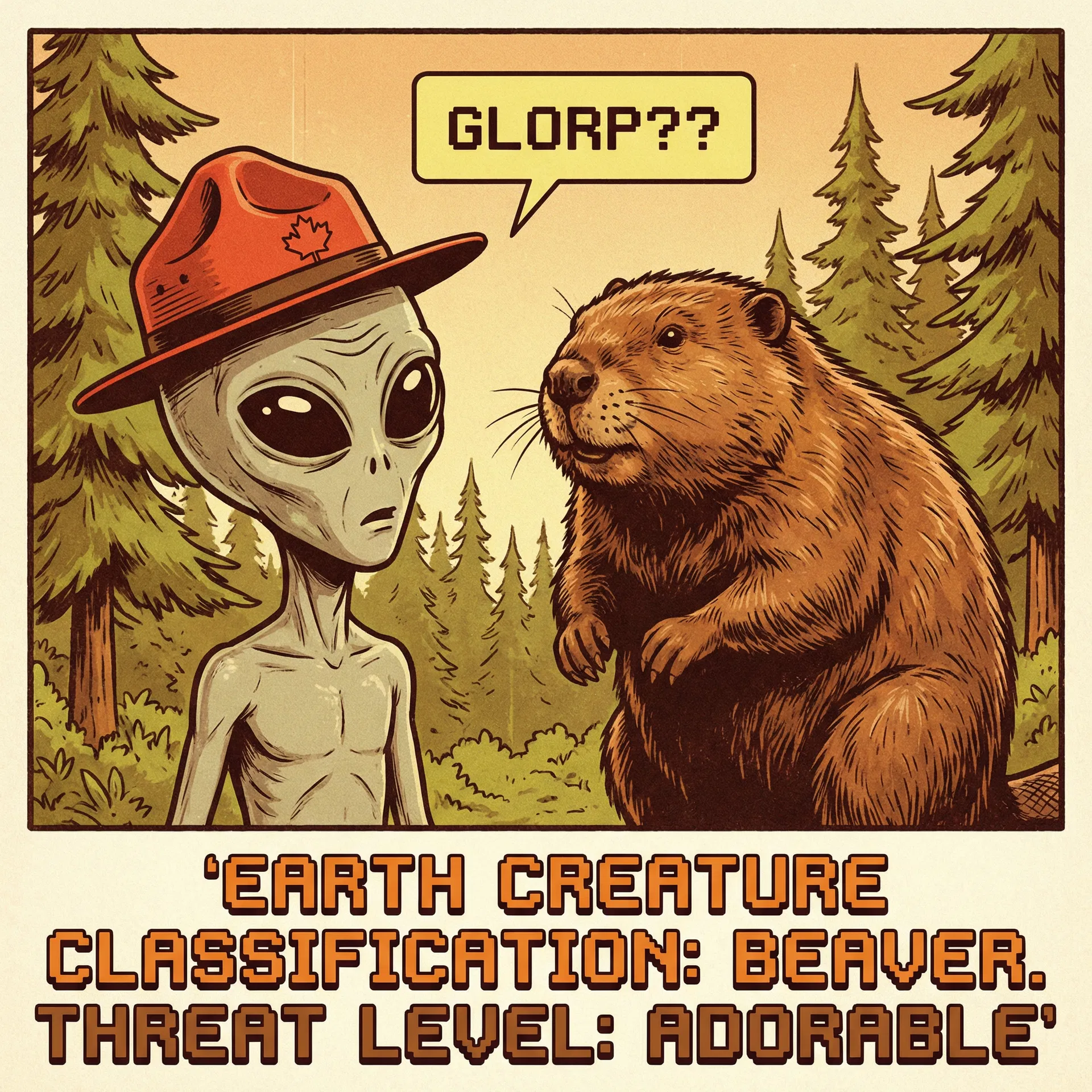 Earth Creature Classification: Beaver. Threat Level: Adorable